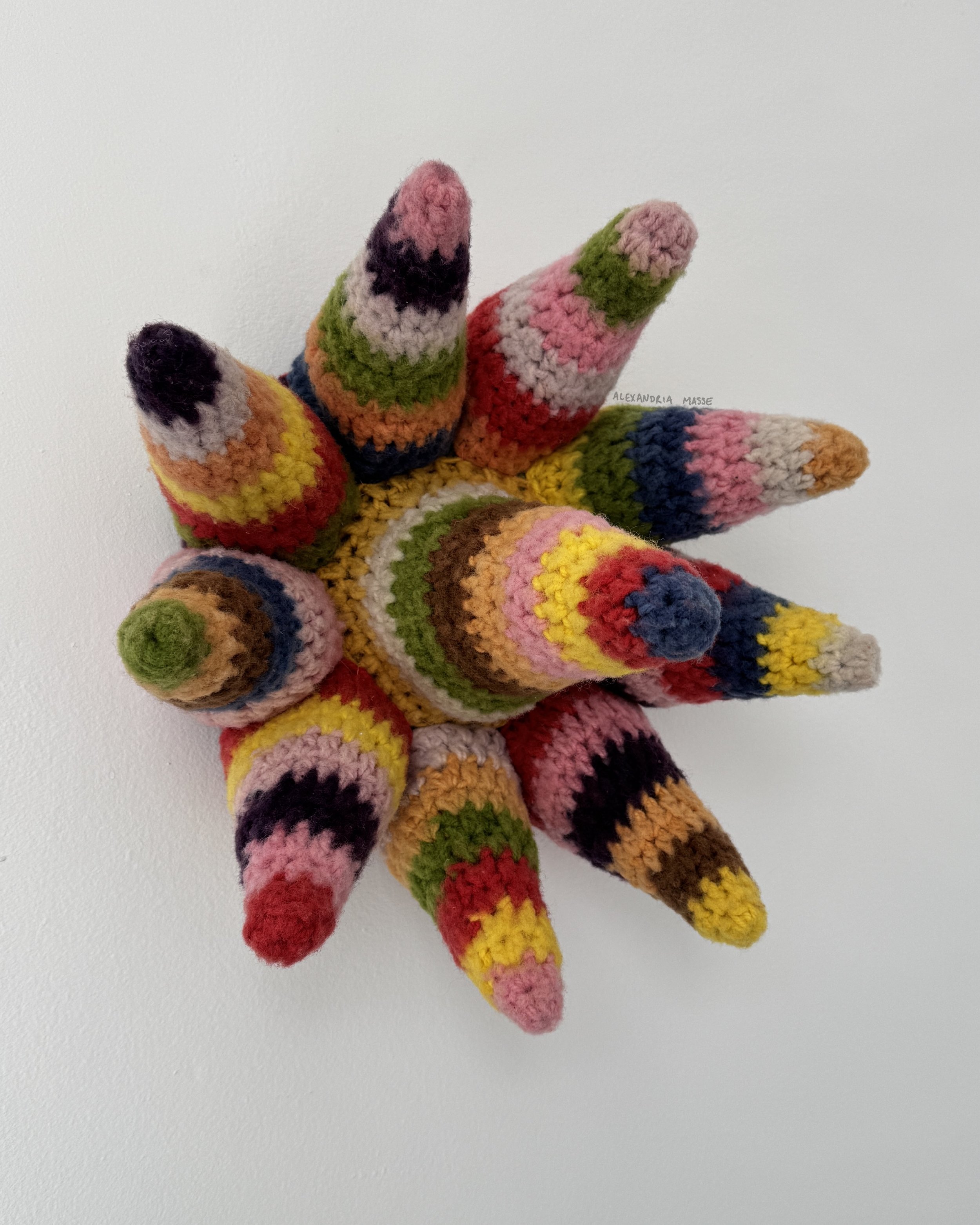 bad case of the stripes, 100% wool hand dyed with acid dye, 10 by 10 inches, 2025