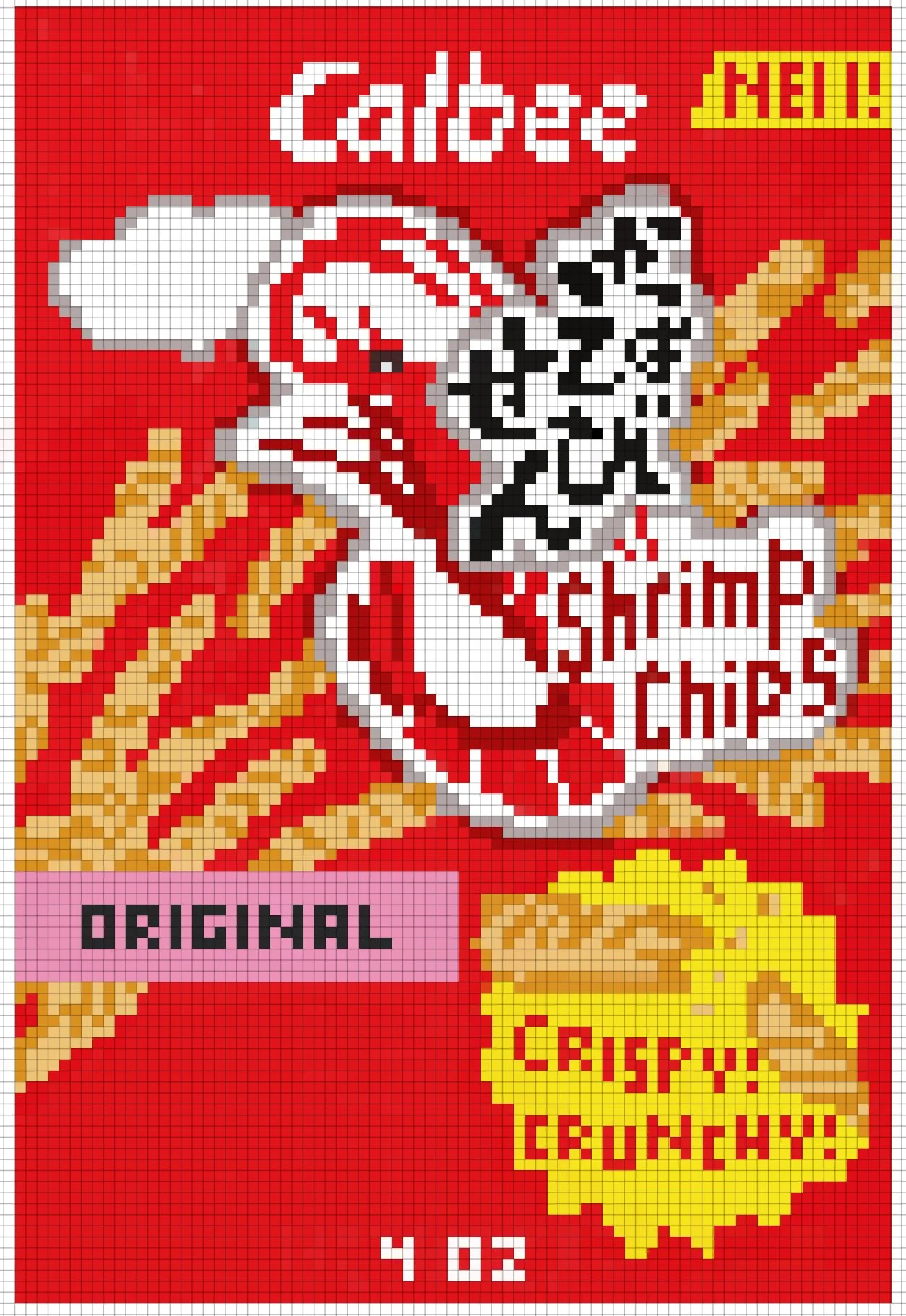 Caleb Shrimp Chip Bag (single crochets worked left to right)