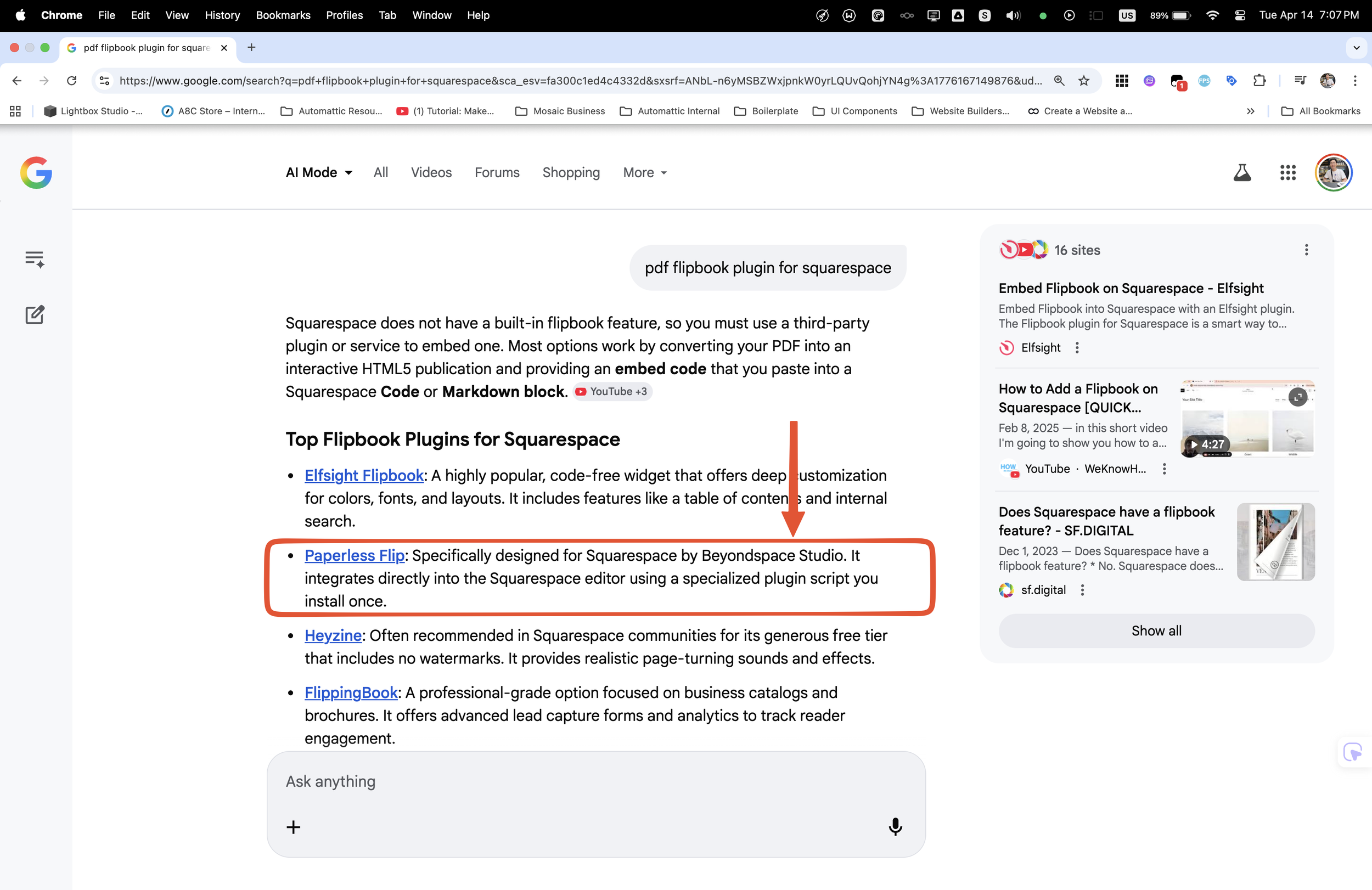 Listed on AI overview