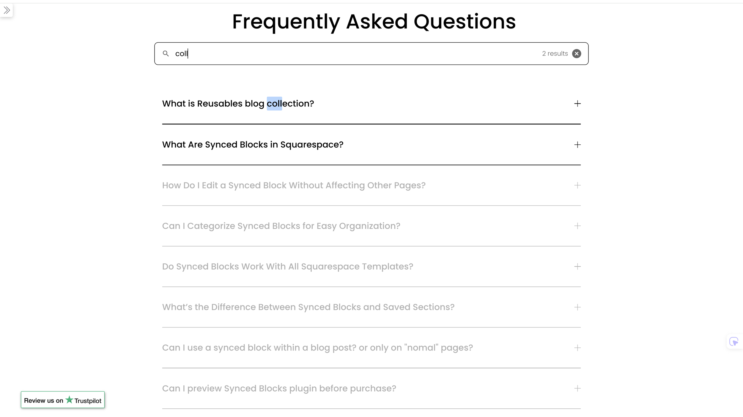 Accordion search box