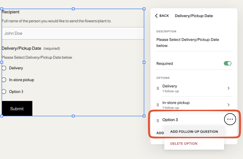 Squarespace follow up questions