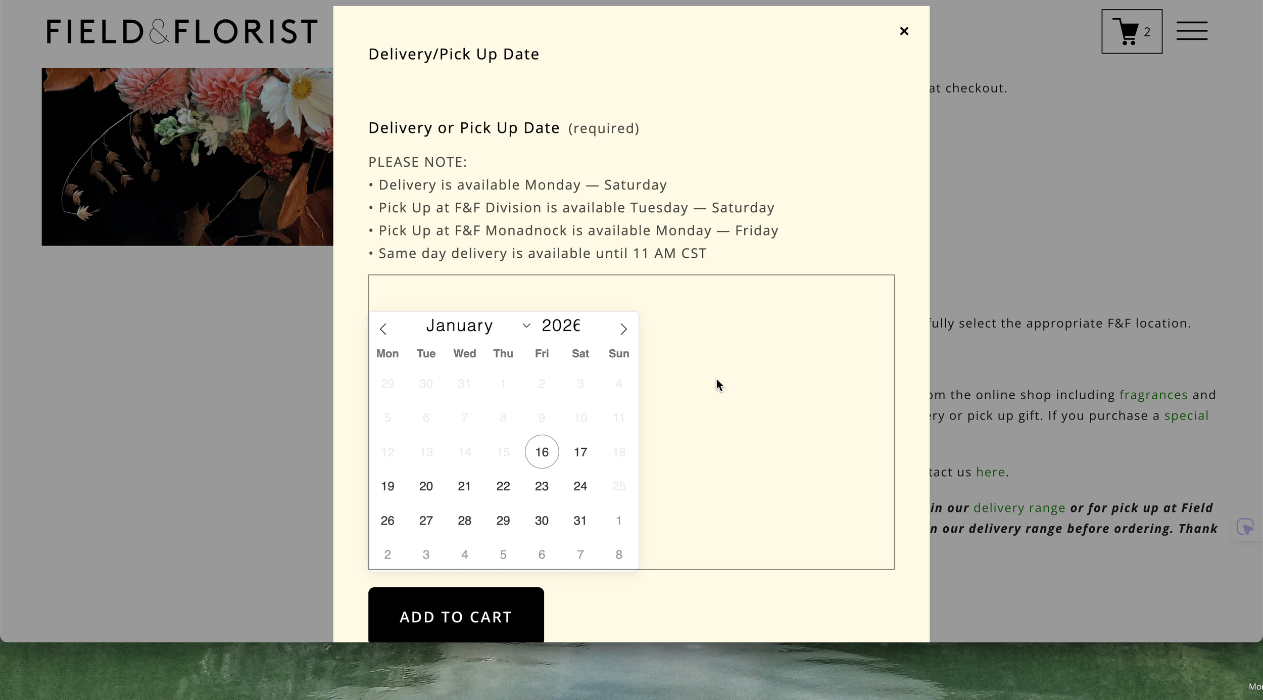 Squarespace datepicker issue