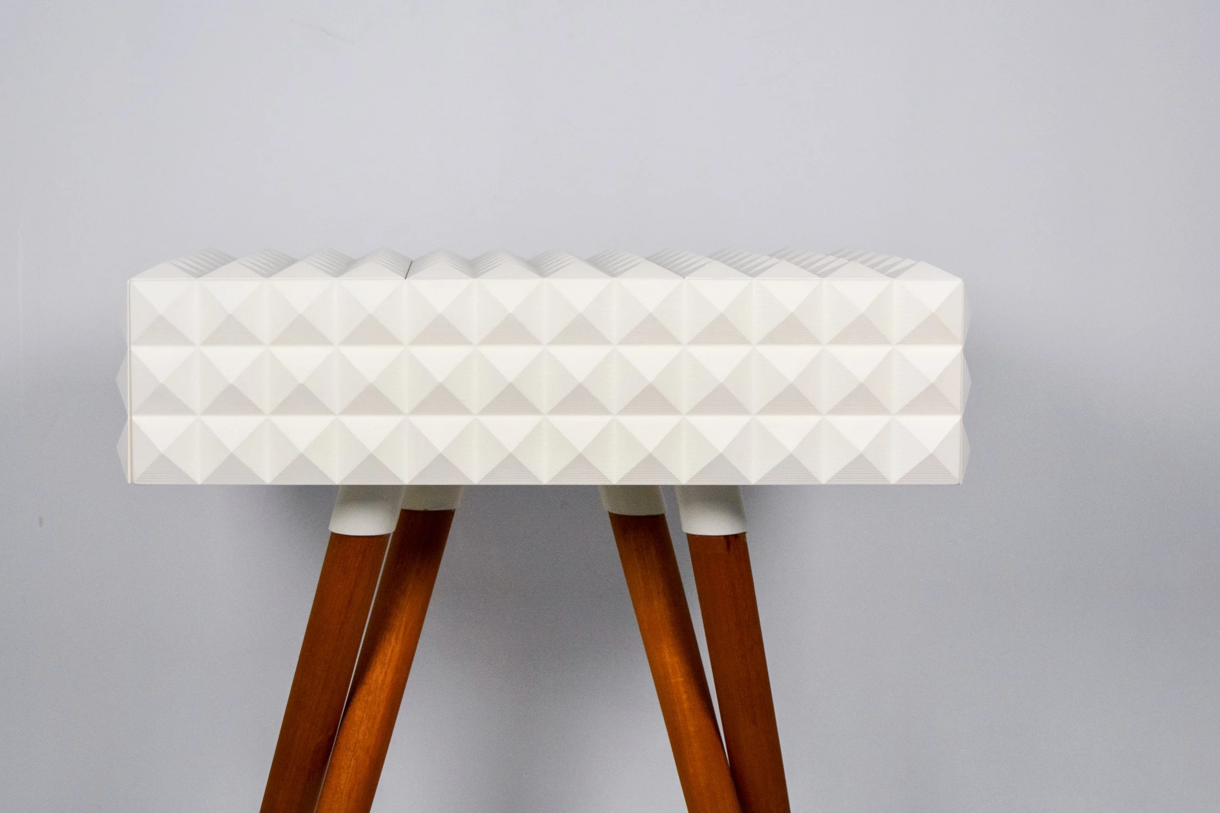 Modlux Cabinet – sculptural storage piece, handcrafted Indigenous furniture by Ashley J MacDonald, birch ply and mahogany