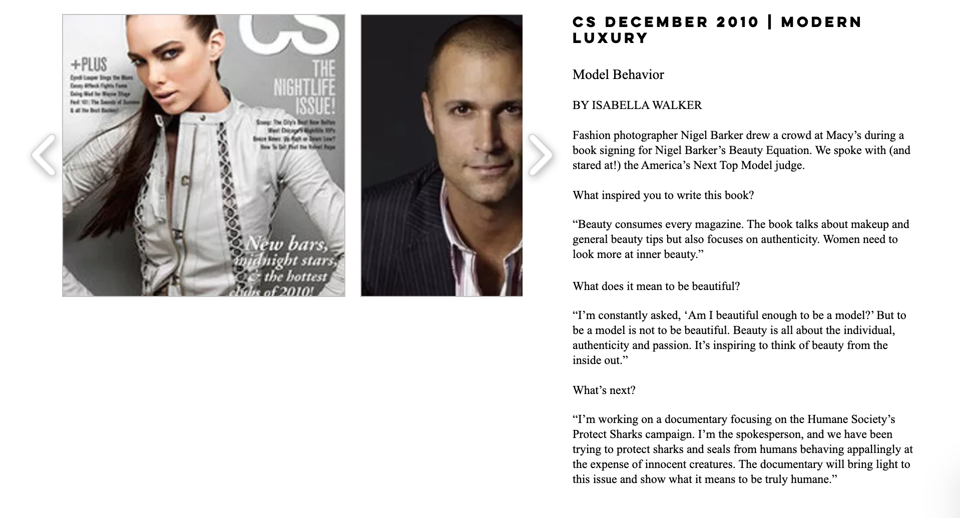 Chicago Social | Nigel Barker Interview | Isabella Walker