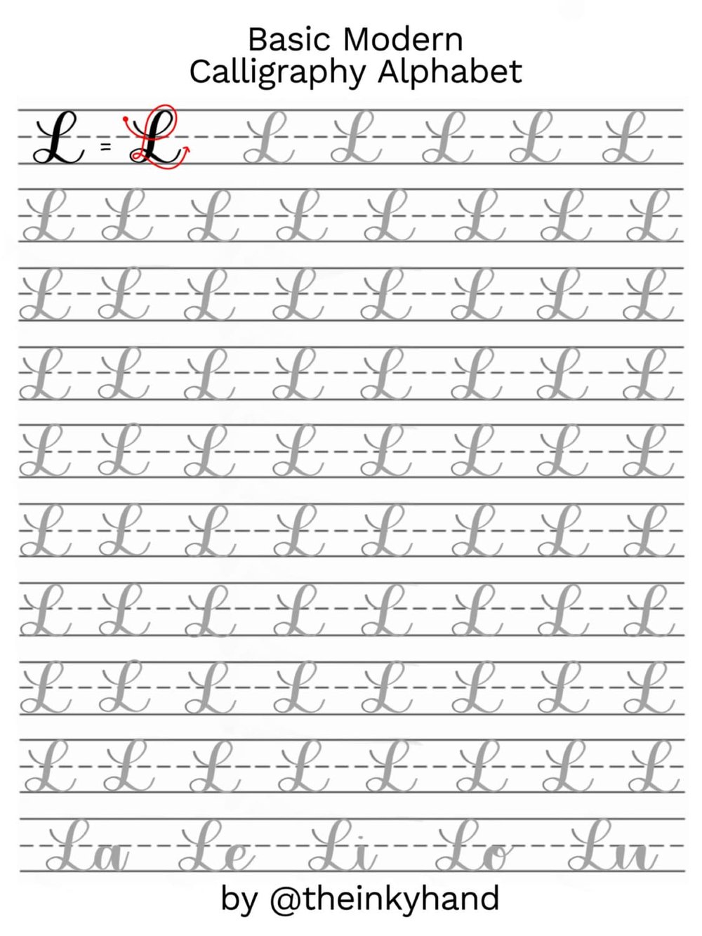 20+ Best Calligraphy Practice Sheets