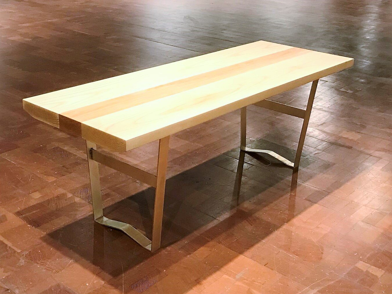 Ash bend with handmade brass legs