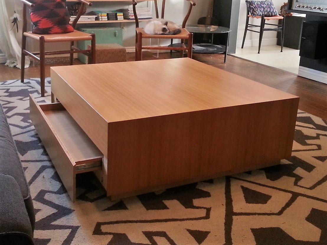 Western cedar drawer coffee table