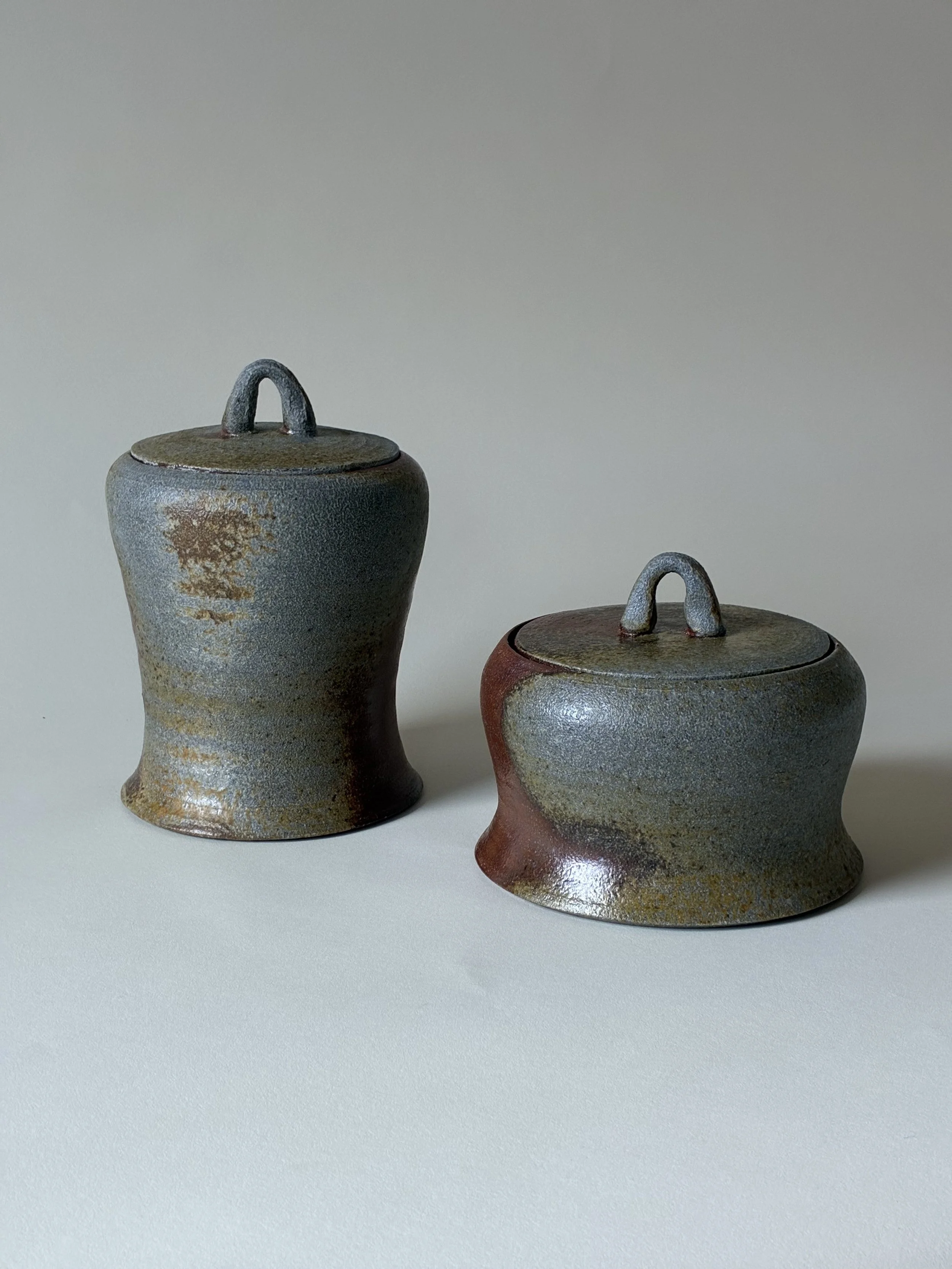 Pair of wood-fired jars