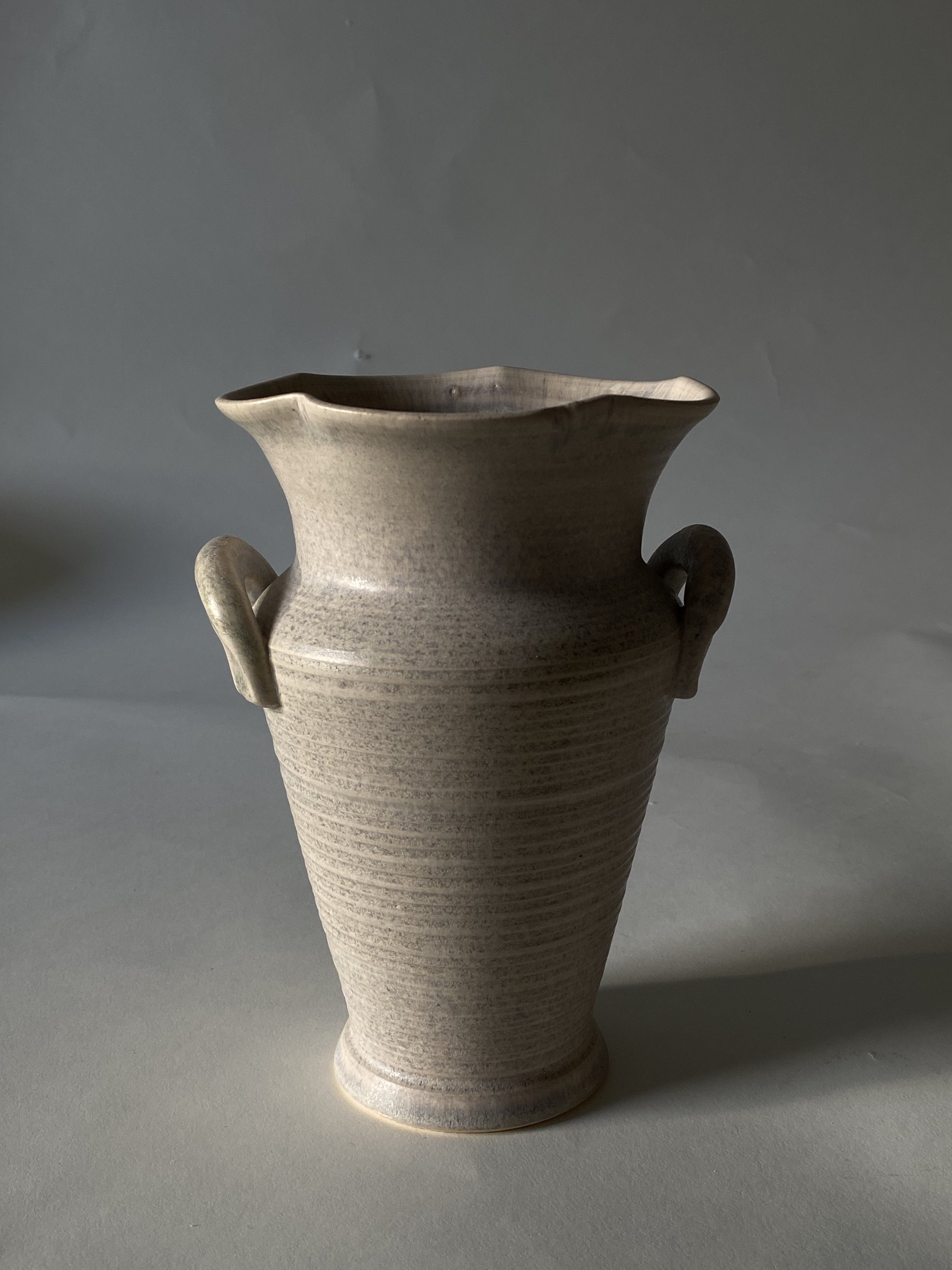 Lobed Vase with Handles - Pearl White