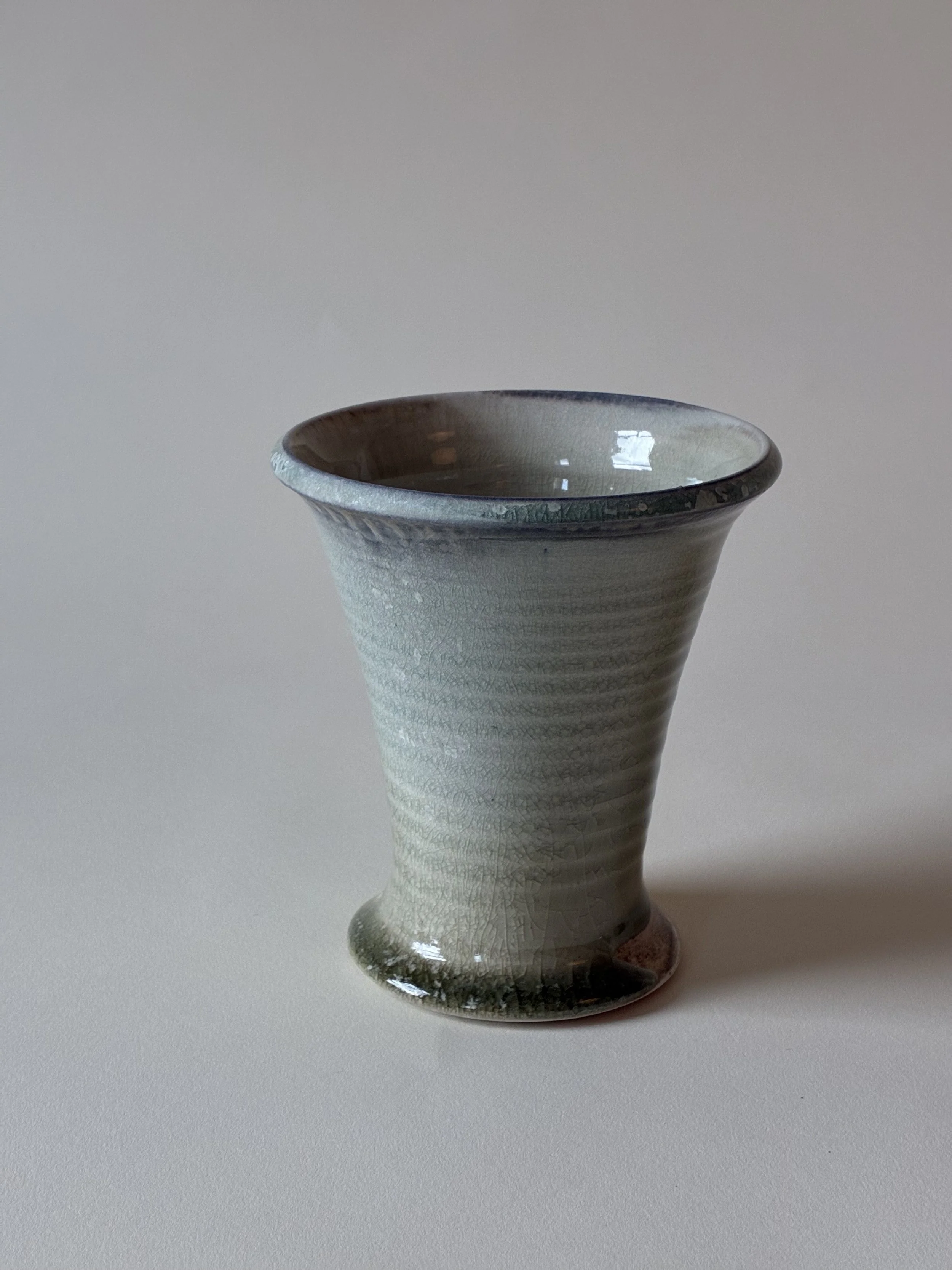 Medium vase glazed in celadon
