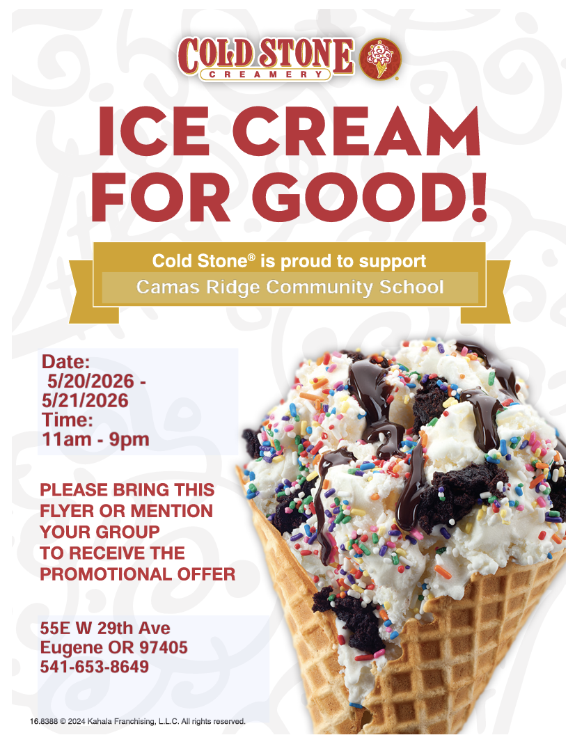 Cold Stone fundraising flyer