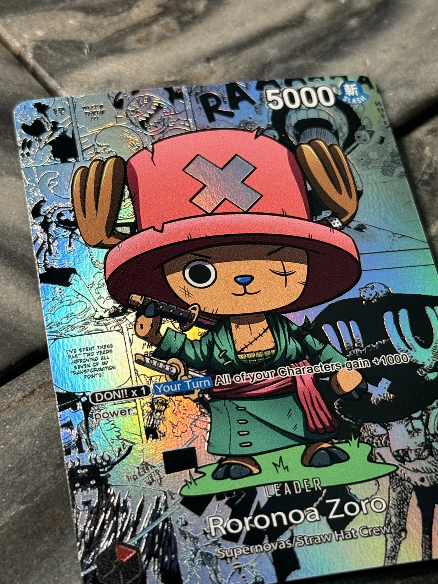One Piece Chopper Themed Zoro OP01 Leader Card Full art Borderless
