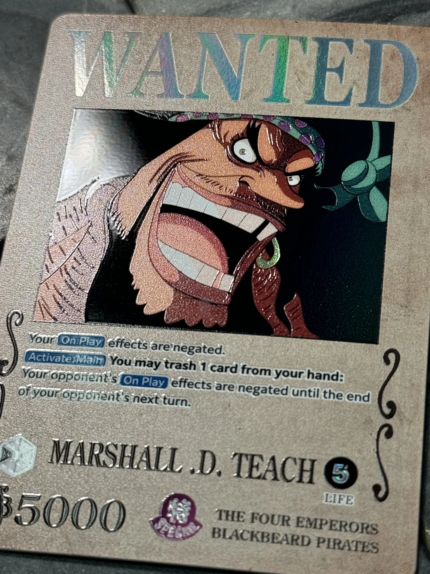 one piece card game blackbeard Marshall D. Teach / Blackbeard (P-100) main image 1