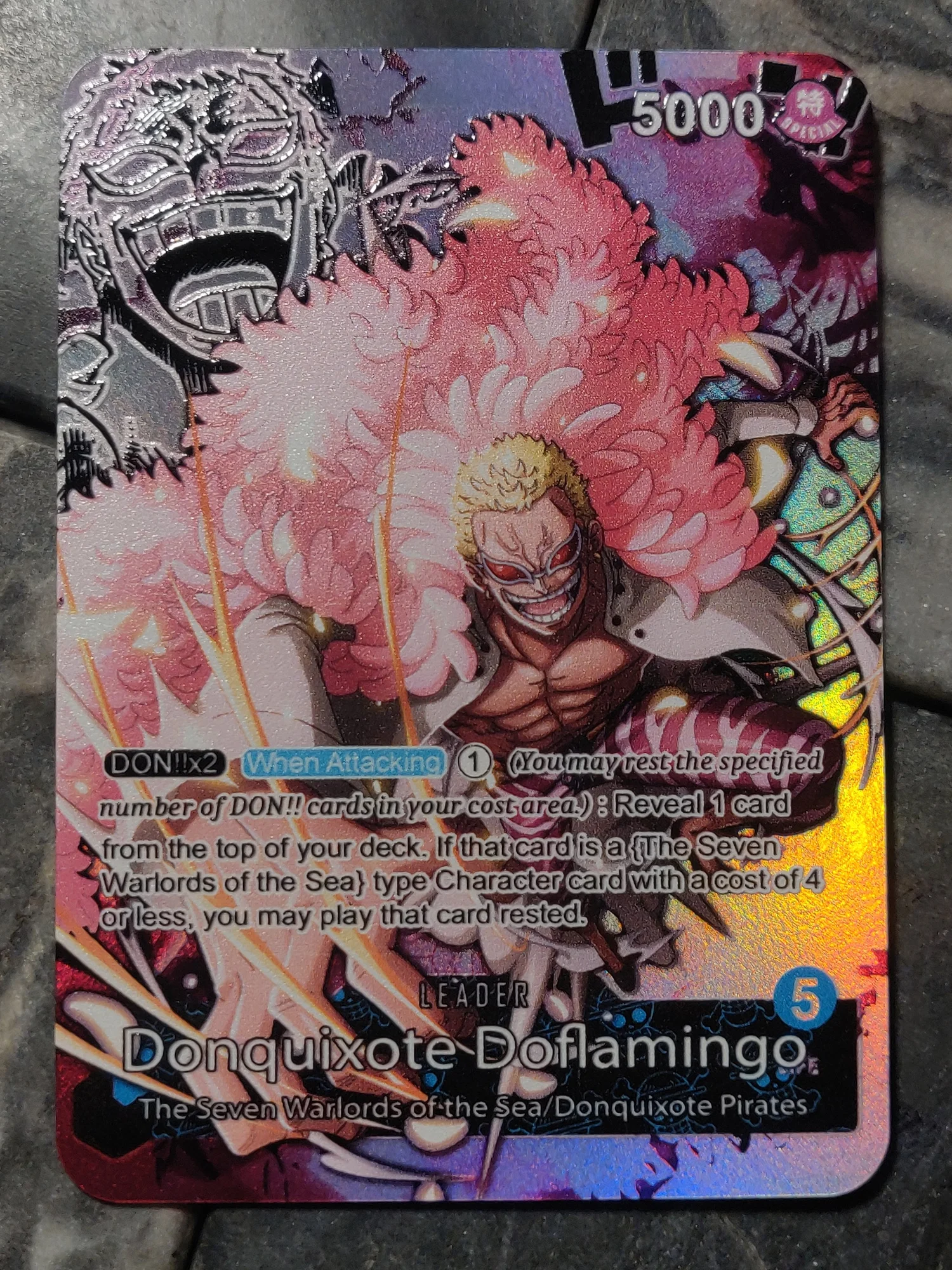 One Piece Donquixote Doflamingo OP01 Leader Card DavidsonTCG One Piece Donquixote Doflamingo OP01 Leader Card DavidsonTCG