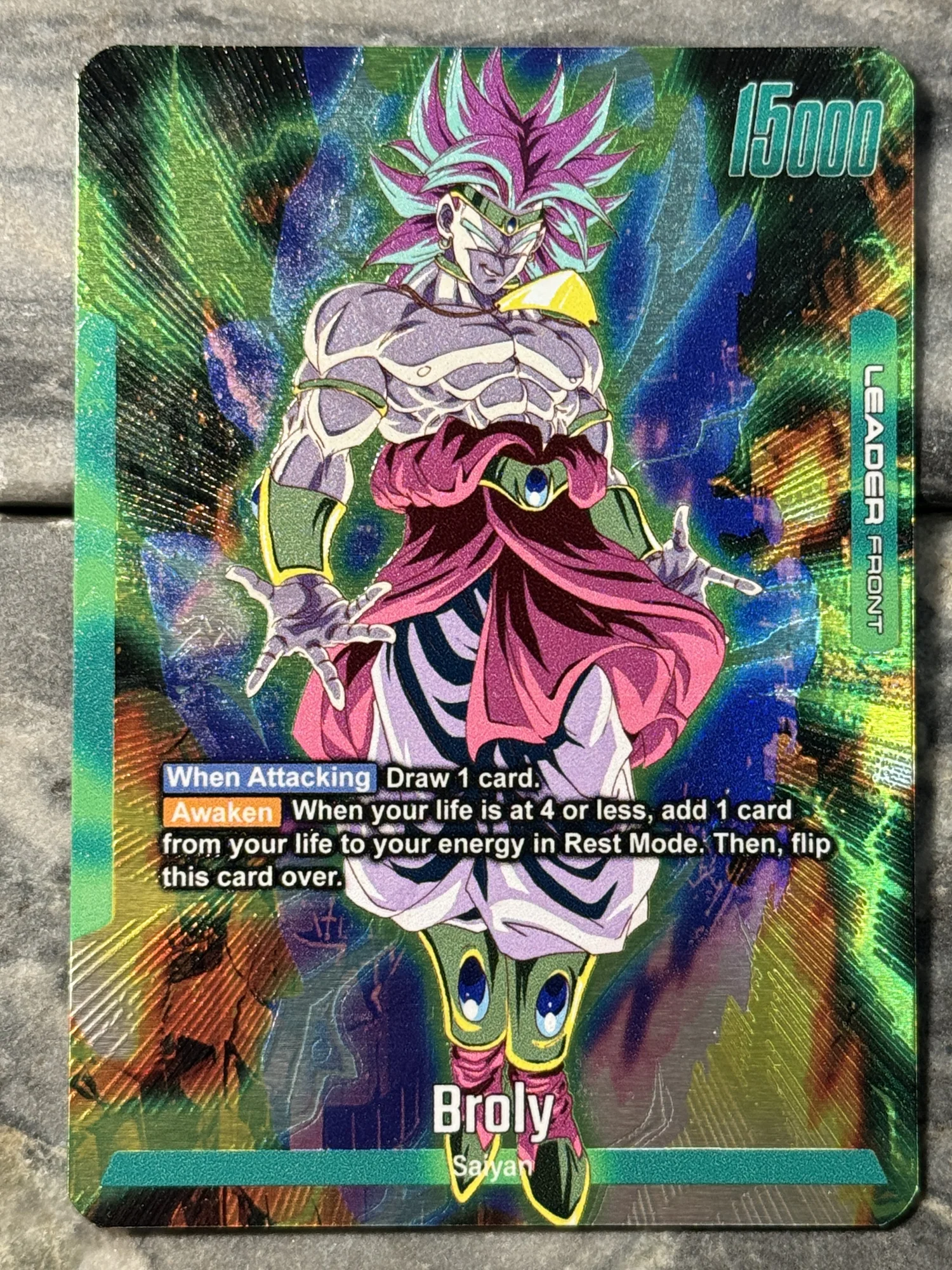 Dragon Ball Fusion world Green Broly Custom Leader card art by Limmandao   DavidsonTCG