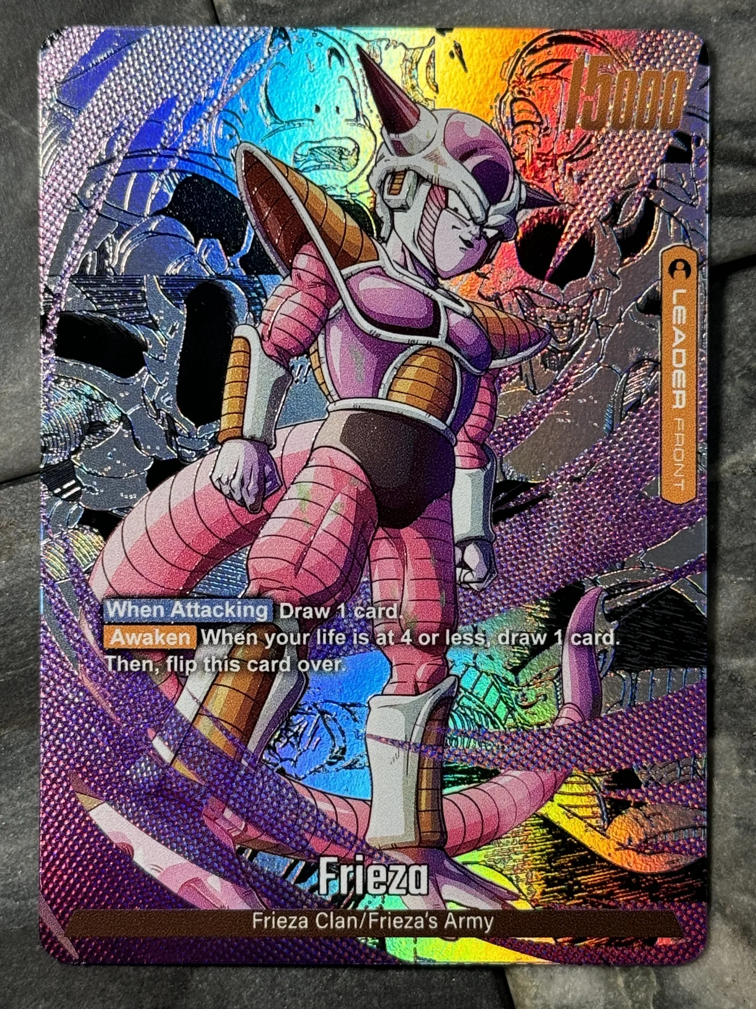 Dragon Ball Fusion world Set 1 Frieza Manga Style Leader card