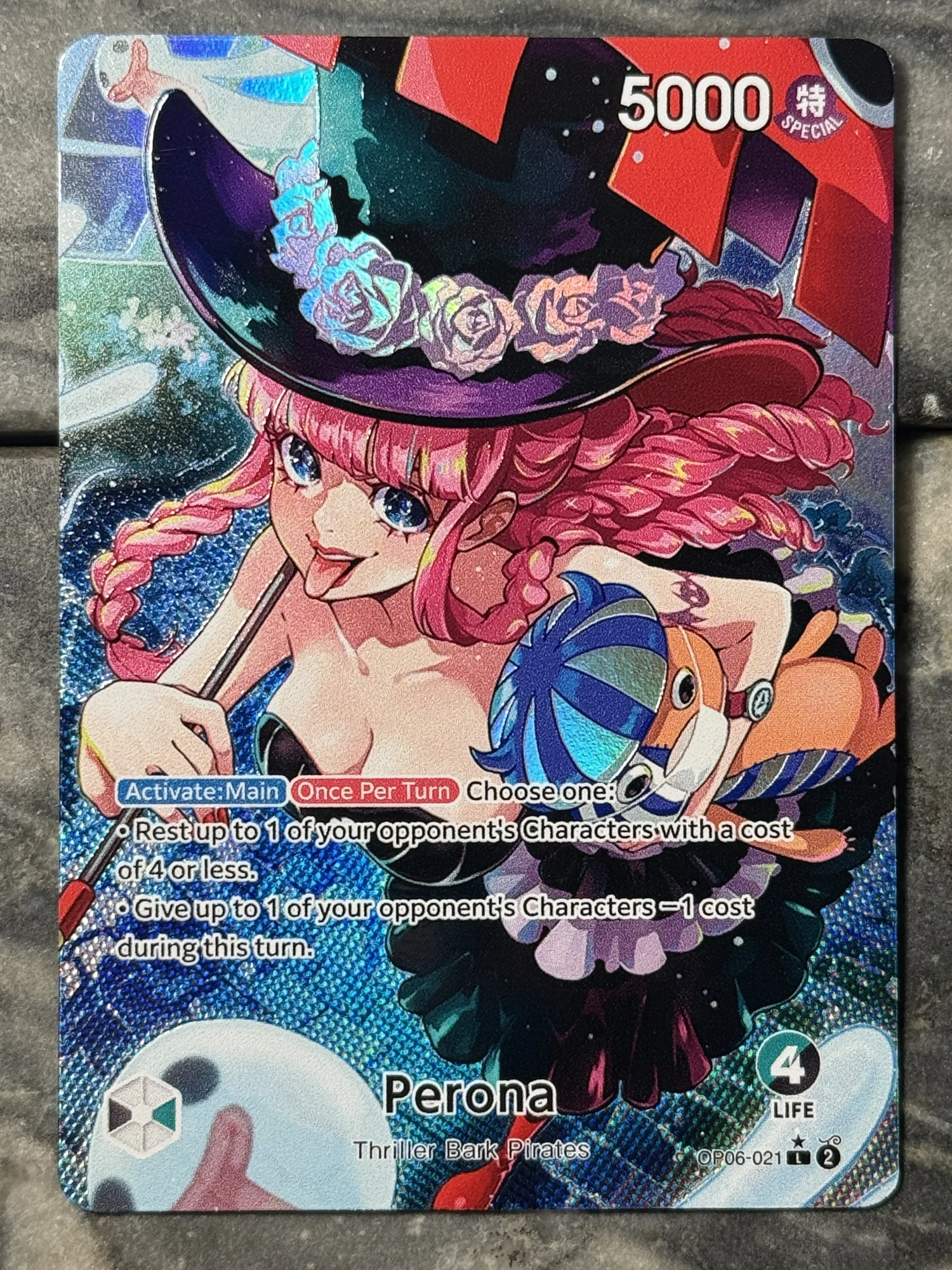 One Piece Black Green Perona Leader Card Full art Borderless Holographic   DavidsonTCG