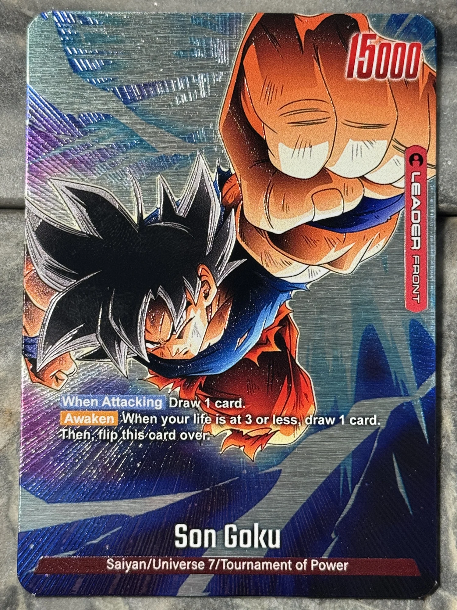 Dragon Ball Fusion world Set 2 Red Son Goku Leader card UI Variant