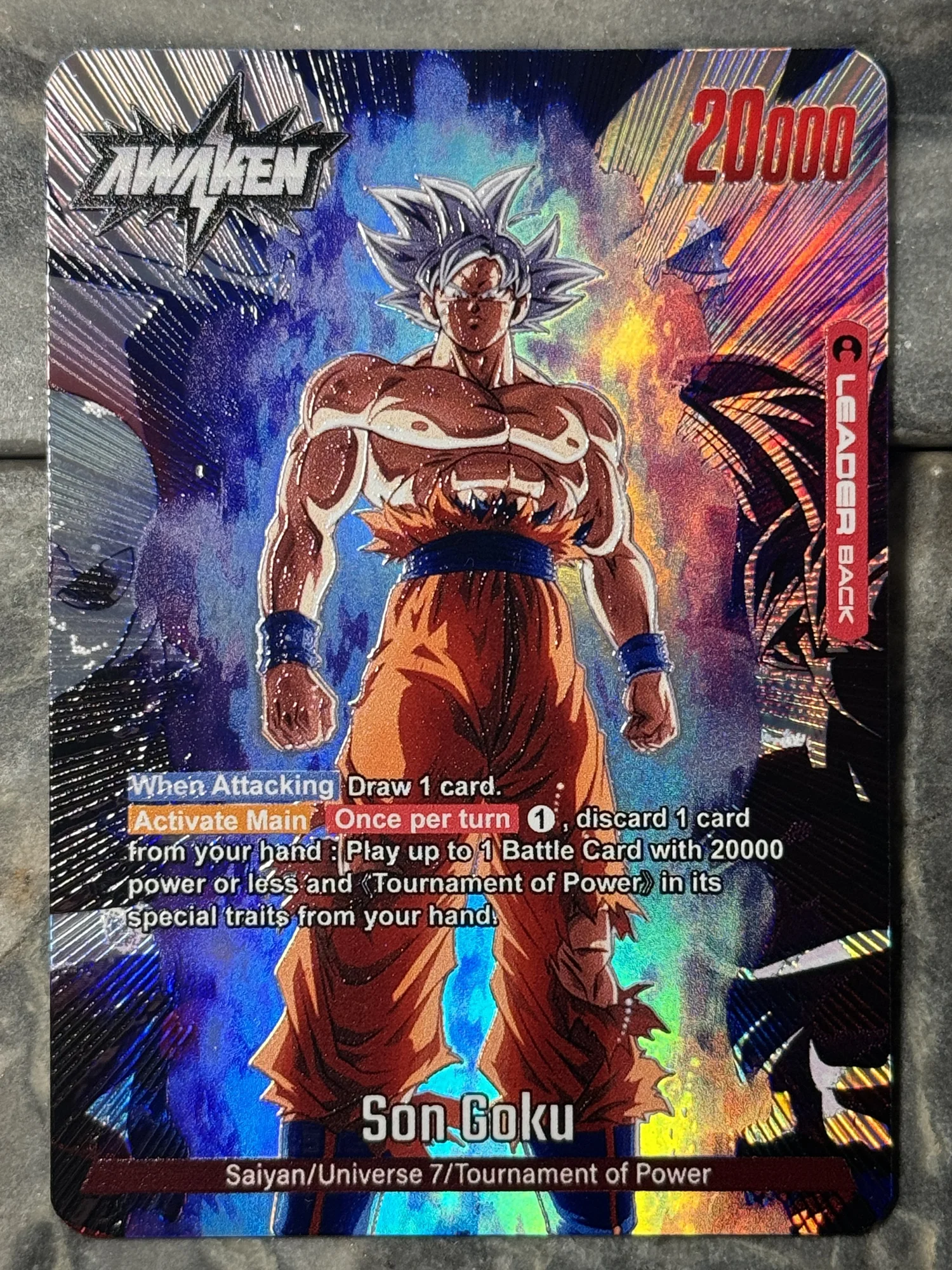 Dragon Ball Fusion world Set 2 Red Son Goku Leader card UI Variant