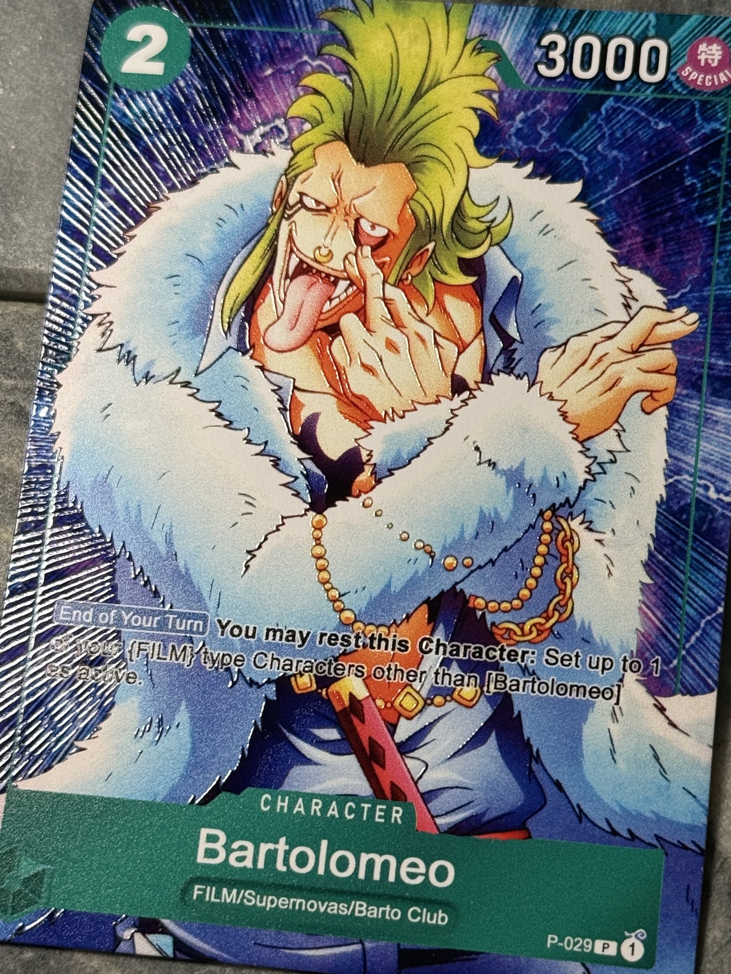 P-029 Bartolomeo Promo Alt-art Proxy! — DavidsonTCG