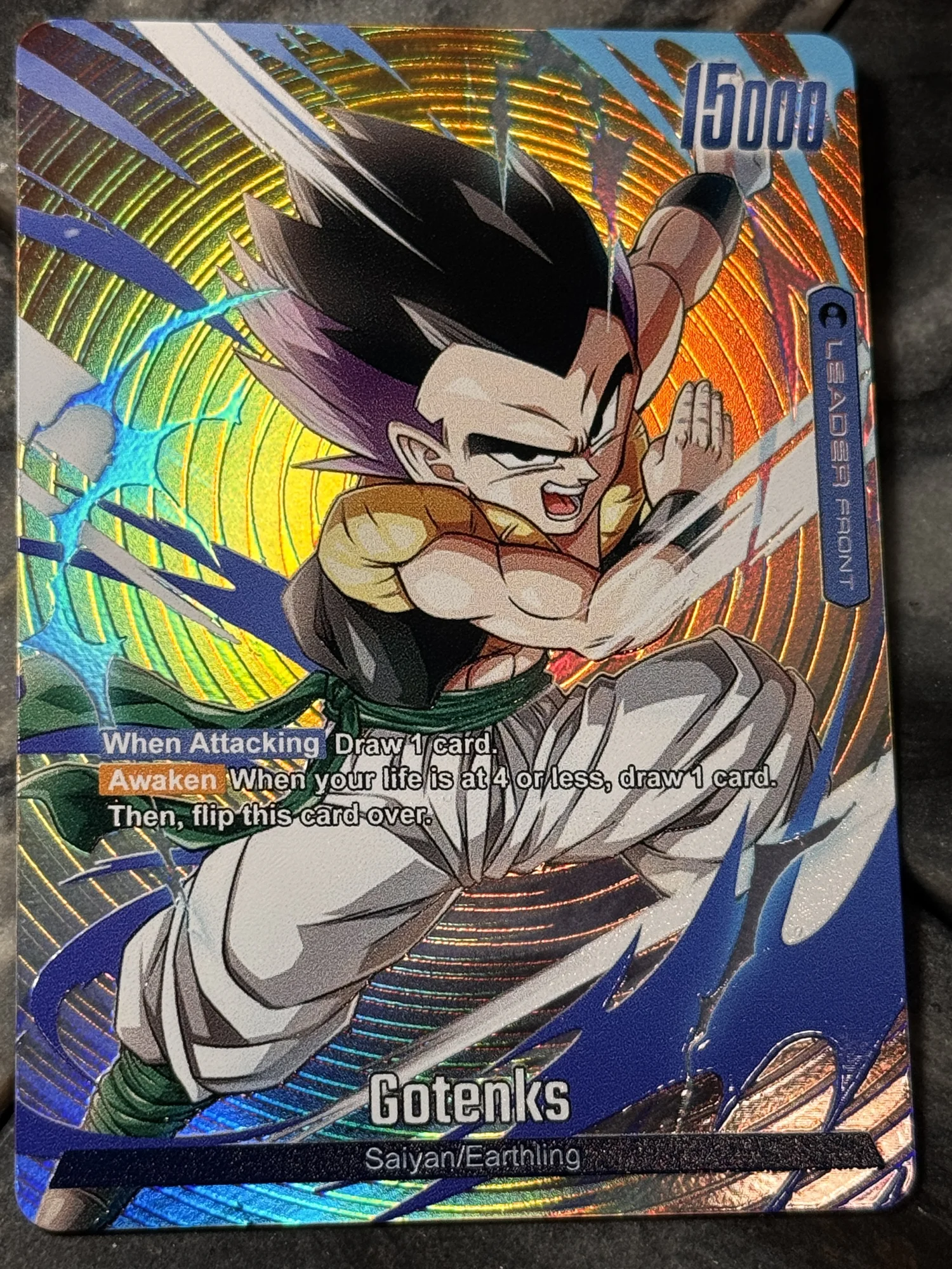 Dragon Ball Fusion world Blue Gotenks Leader card — DavidsonTCG