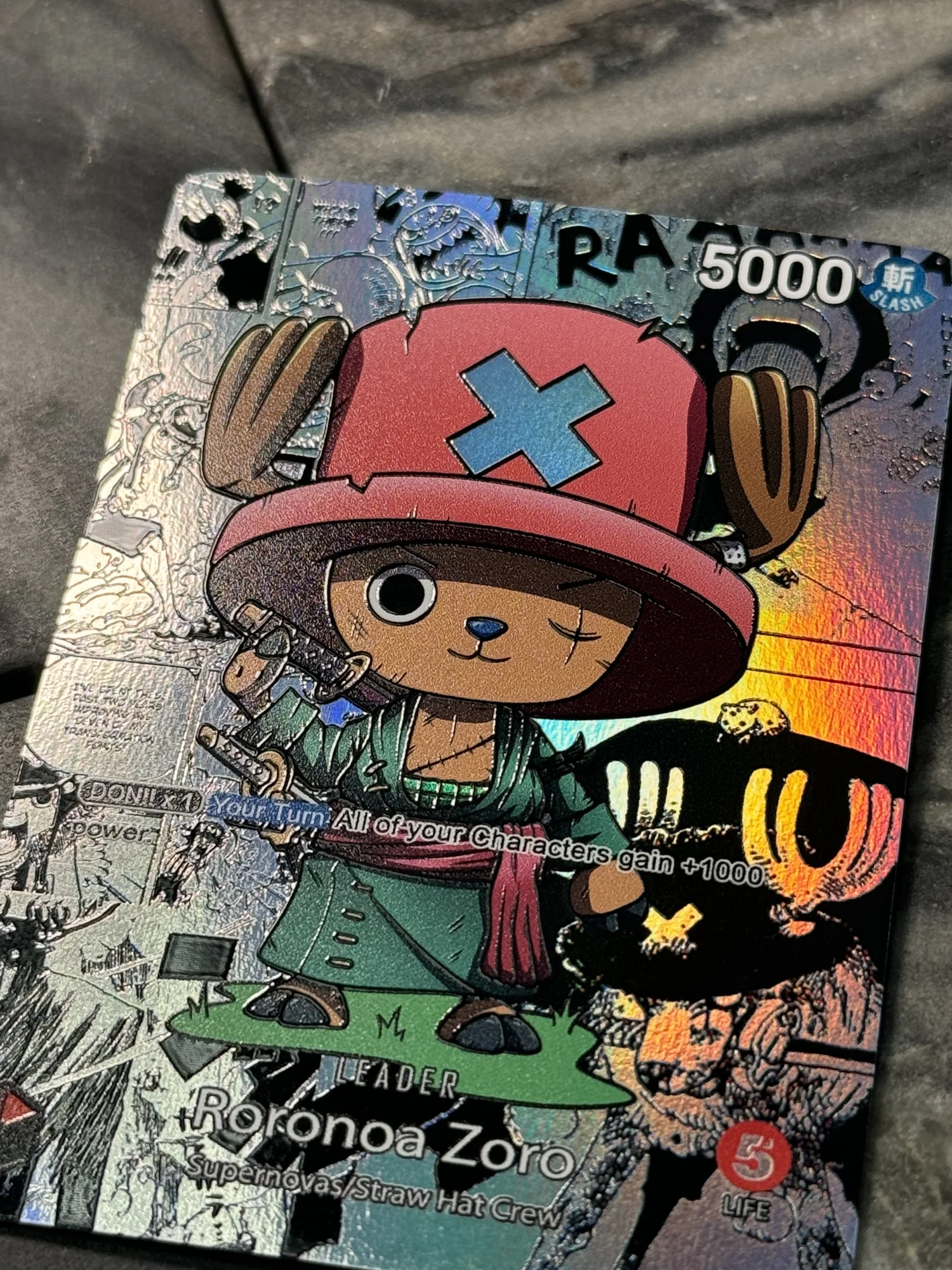 One Piece Chopper Themed Zoro OP01 Leader Card Full art Borderless