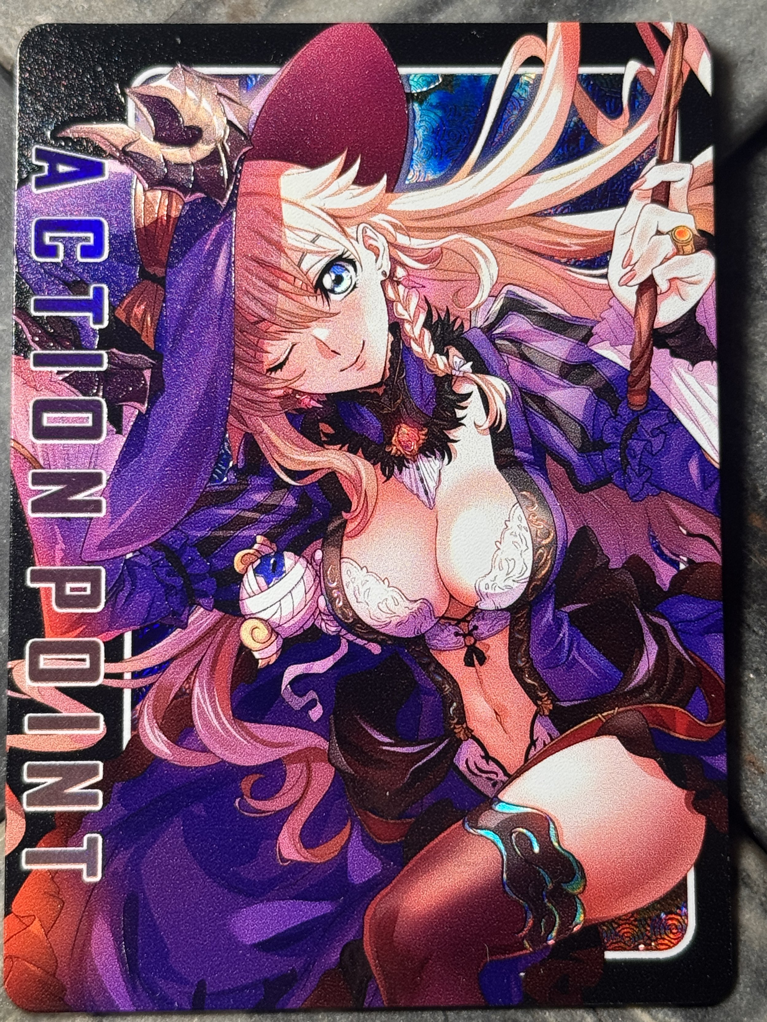 Code Geass - Lelia Malcal Full- Art Textured Holographic Halloween Action Point Card