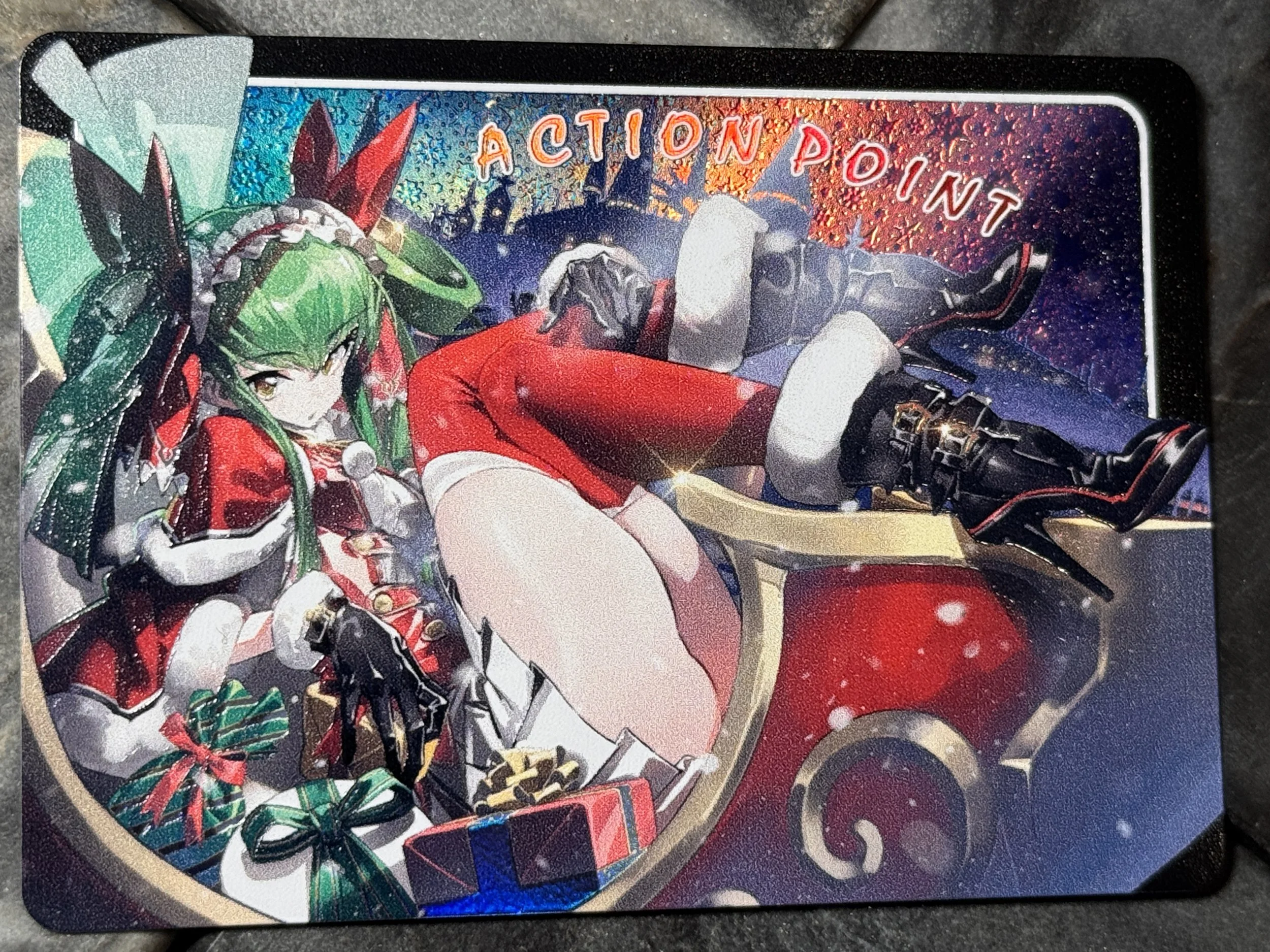 Code Geass Christmas C.C.  Full- Art Textured Holographic Action Point Card