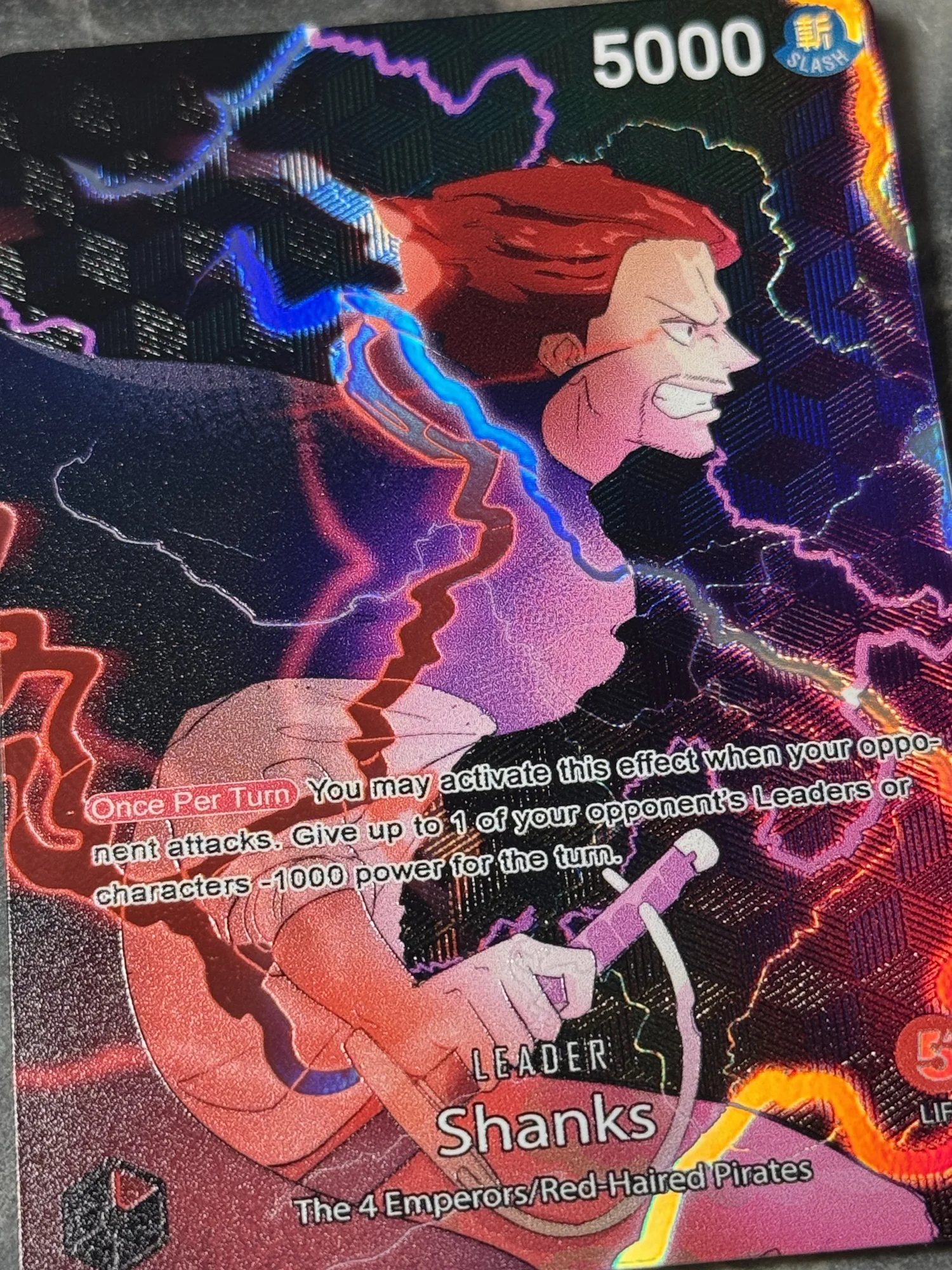 One Piece Red OP09 Shanks Leader Card Full Art Holographic