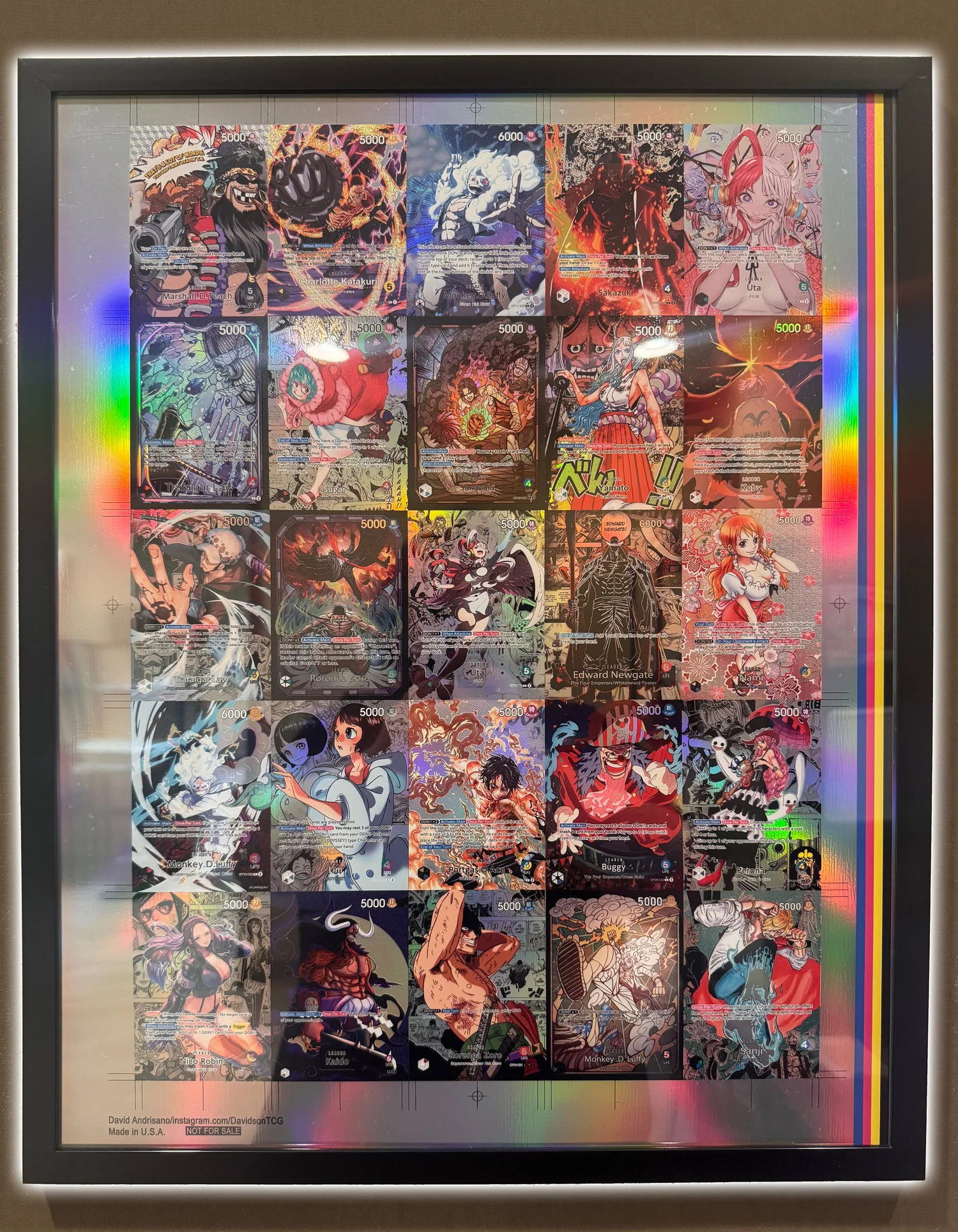one piece card game uncut sheet *VERY LIMITED* Framed 16x20 One Piece DavidsonTCG Uncut sheet (Pre-Order) —  DavidsonTCG