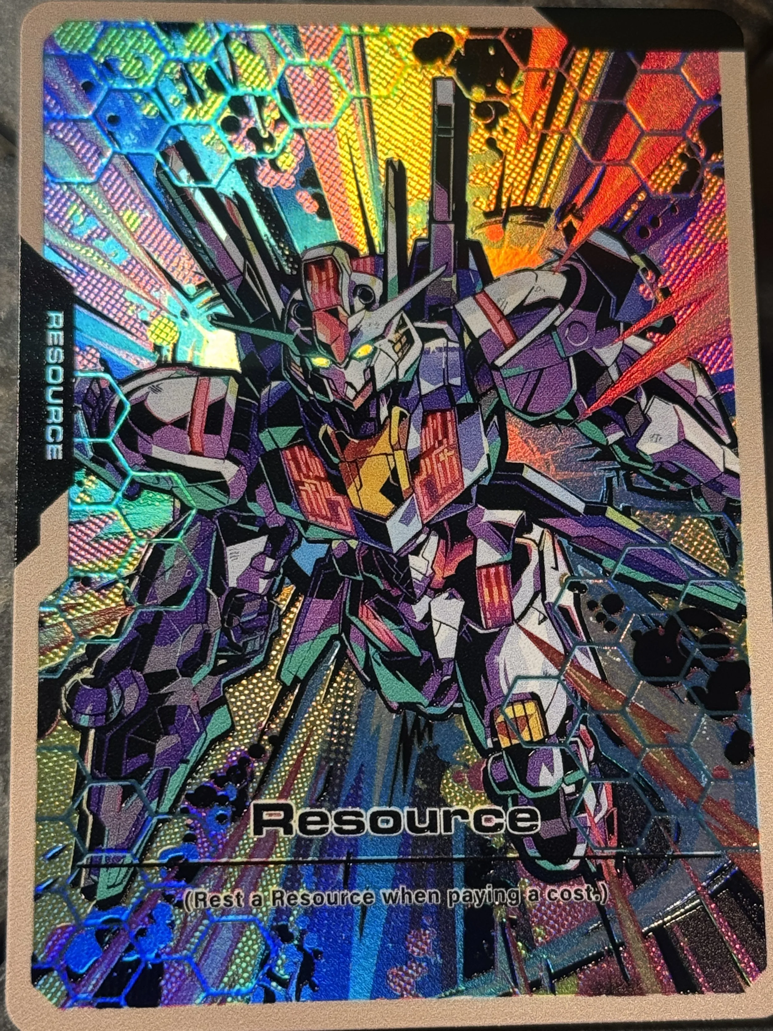 Gundam Card Game Full-Art Textured Holographic Resource Card (RS027)