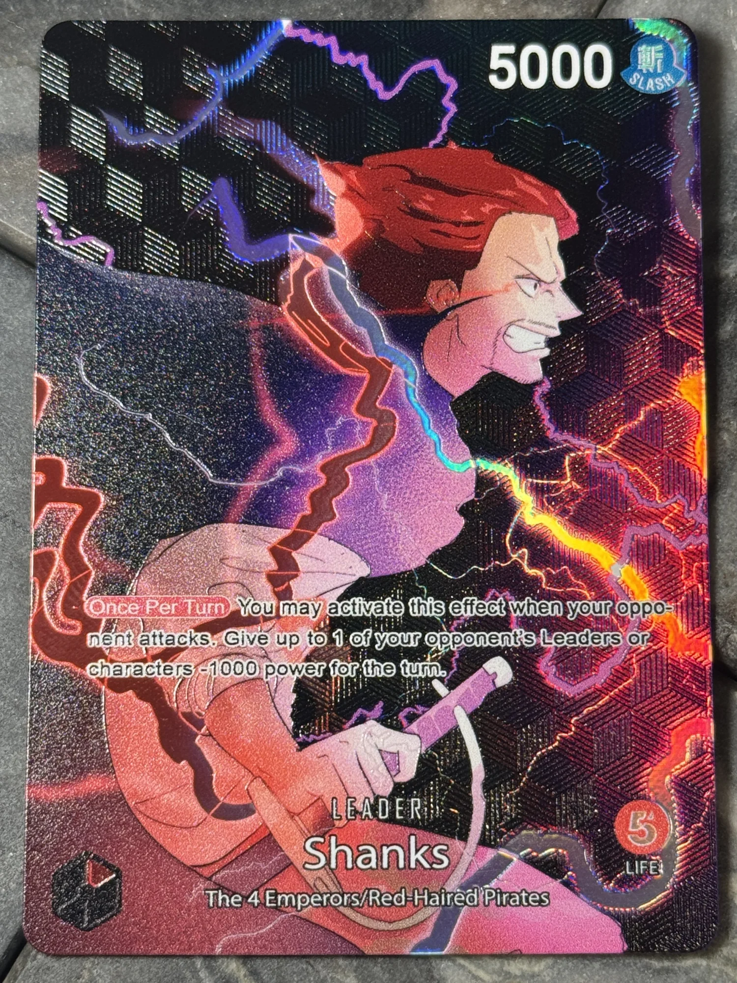 One Piece Red OP09 Shanks Leader Card Full Art Holographic