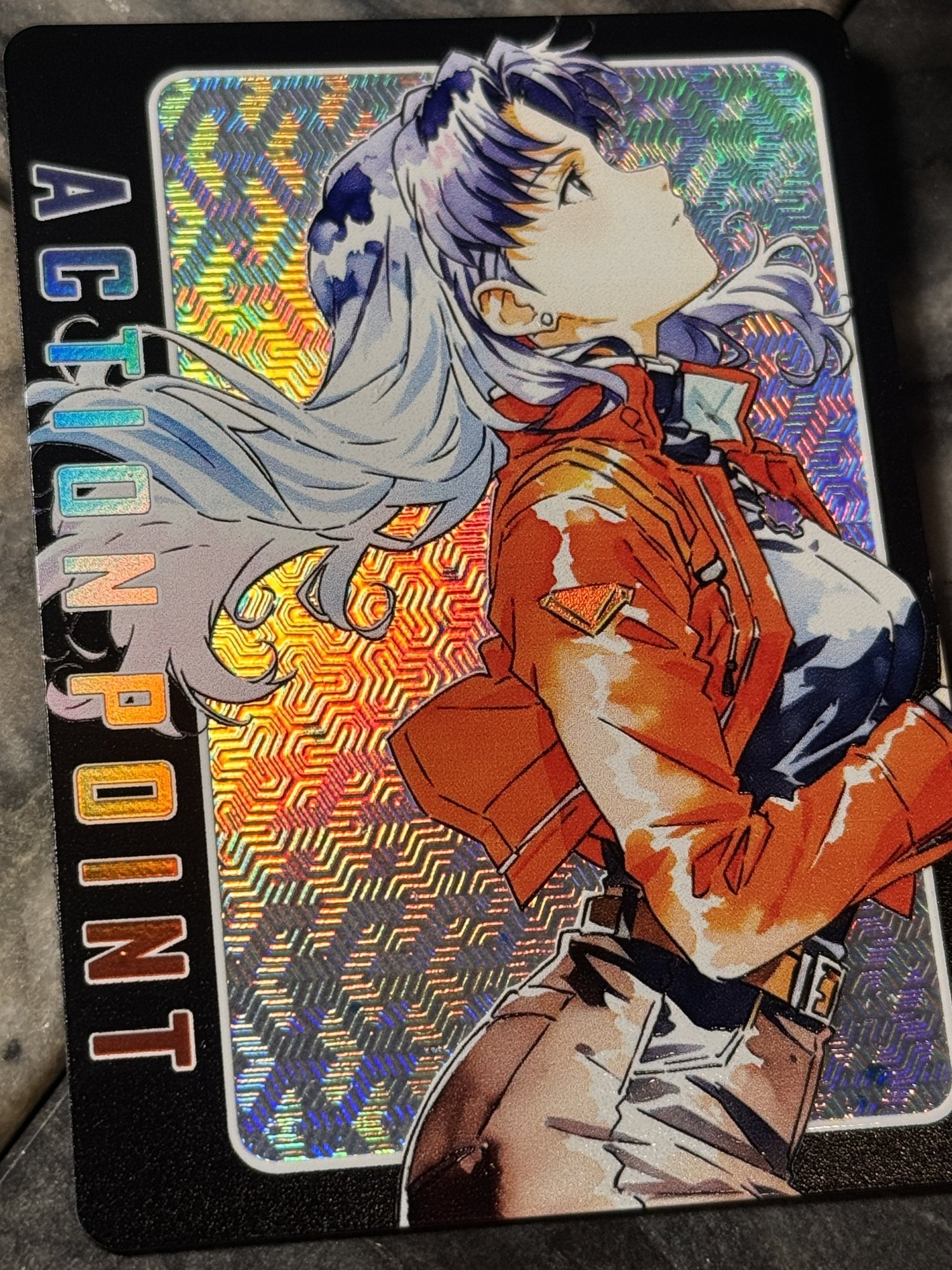 Evangelion Misato Full- Art Textured Holographic Action Point Card