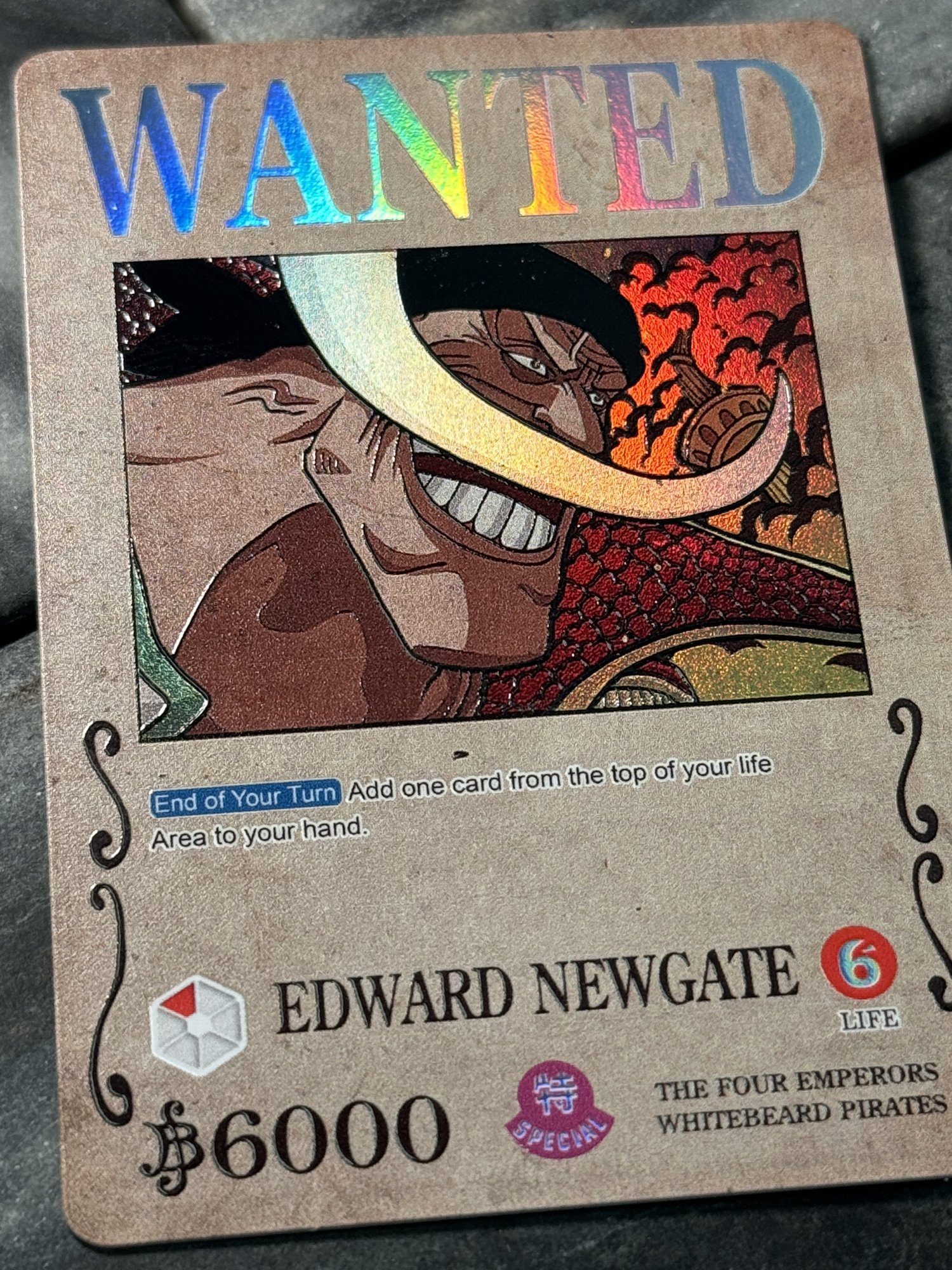 One Piece Blue OP02 Edward Newgate Leader Card Wanted Edition