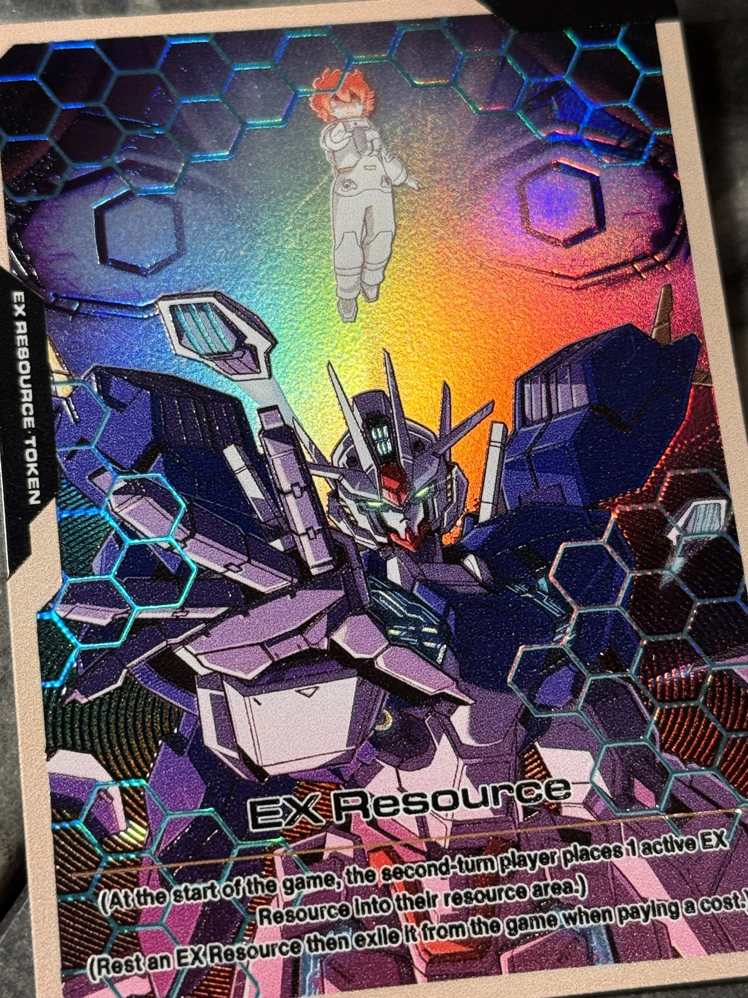 Gundam Card Game  - Suletta Mercury Full-Art Textured Holographic EX-Resource Card (EXR008)