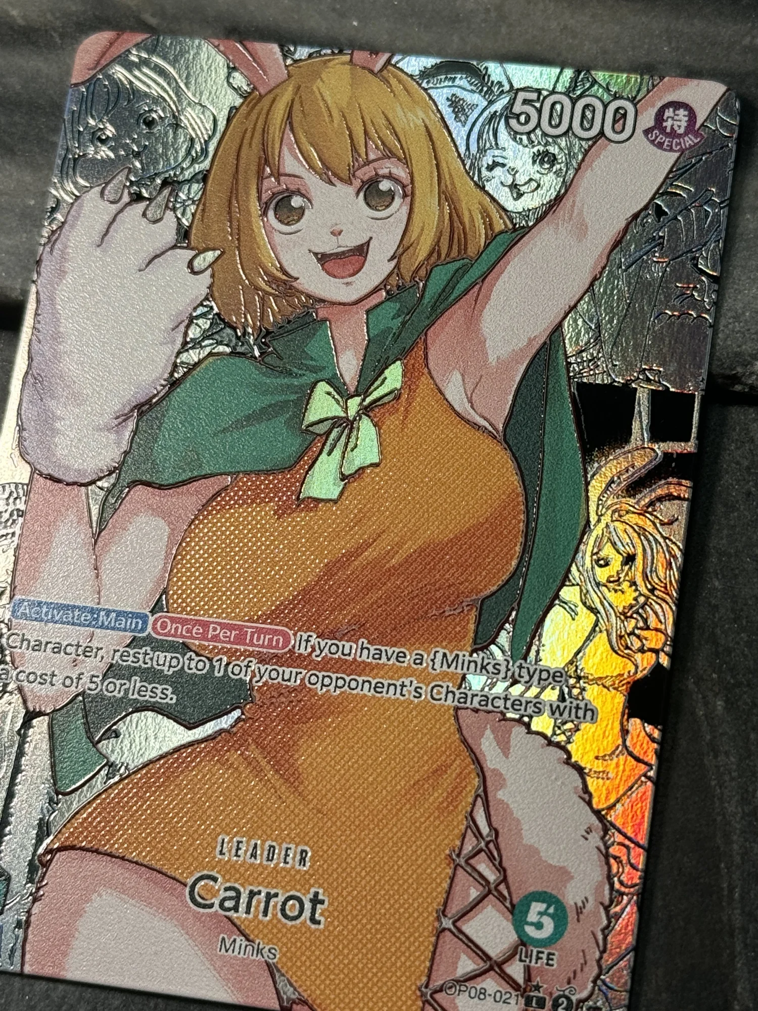One Piece Carrot OP08-021 Leader Card Full art Borderless