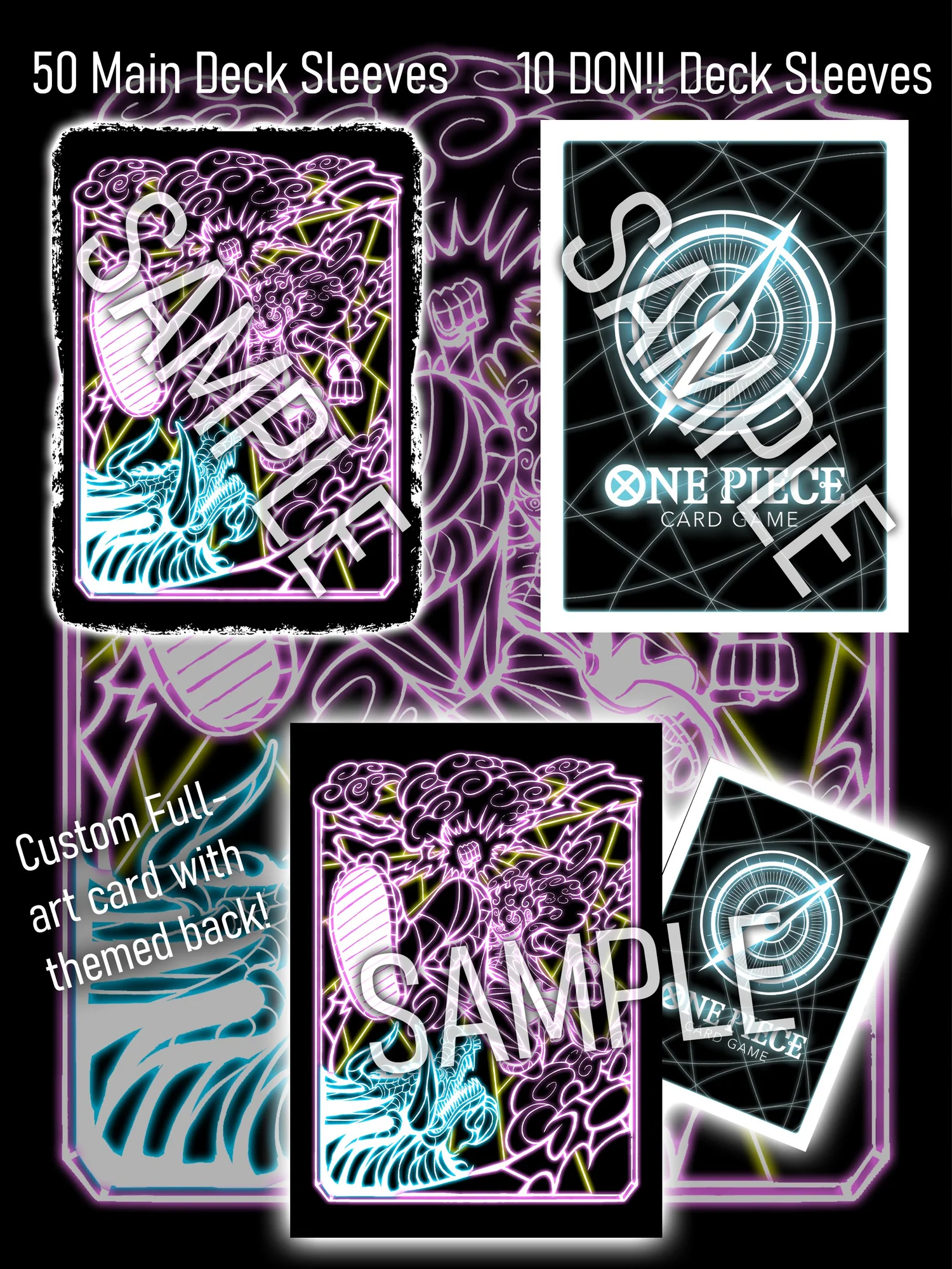 Limited Limited Neon Light Stained Glass Luffy One piece Sleeve Bundle!  *LIMITED PRE-ORDER*  DavidsonTCG