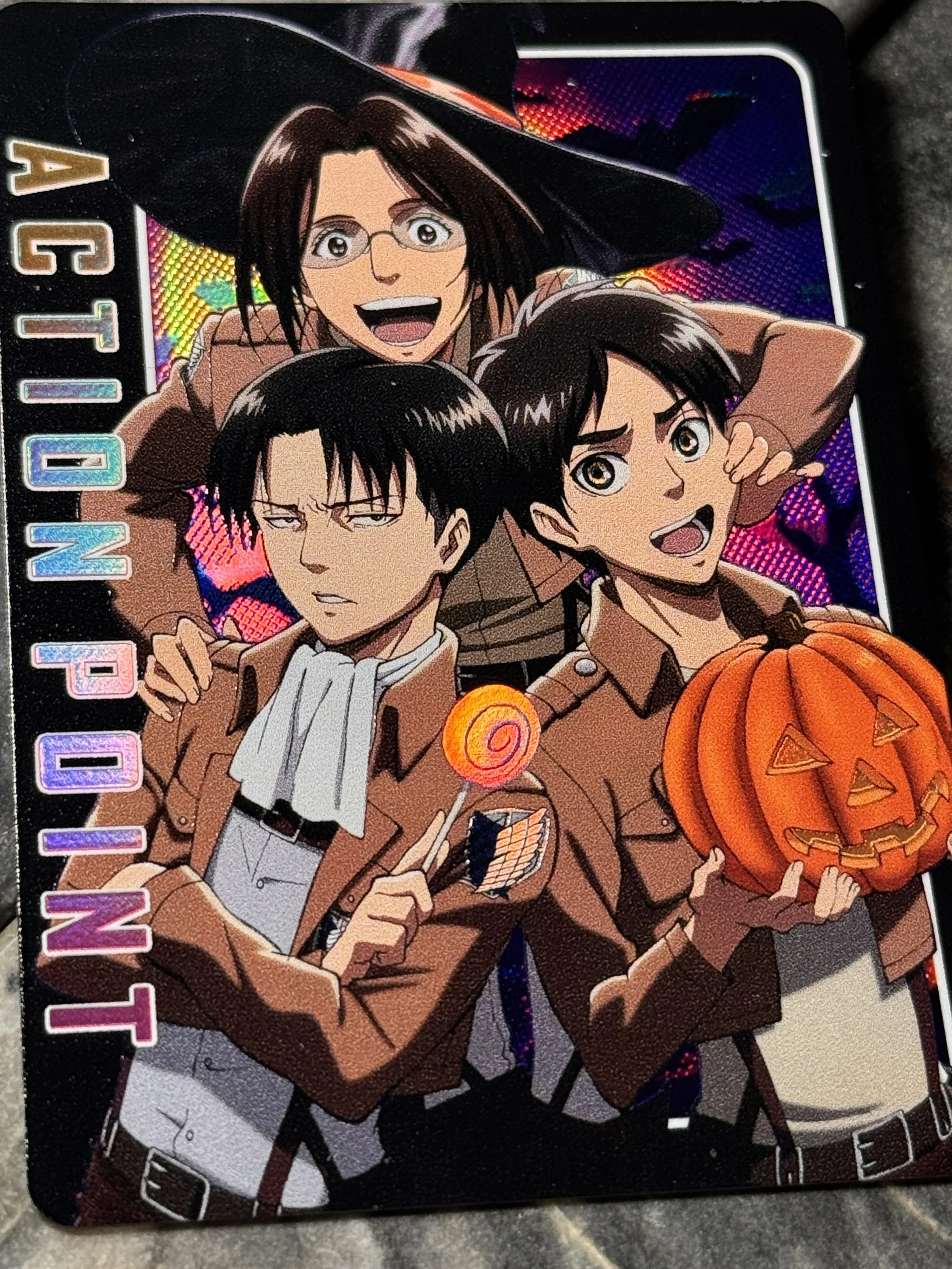 Attack on Titan Full- Art Textured Holographic Halloween Action Point Card