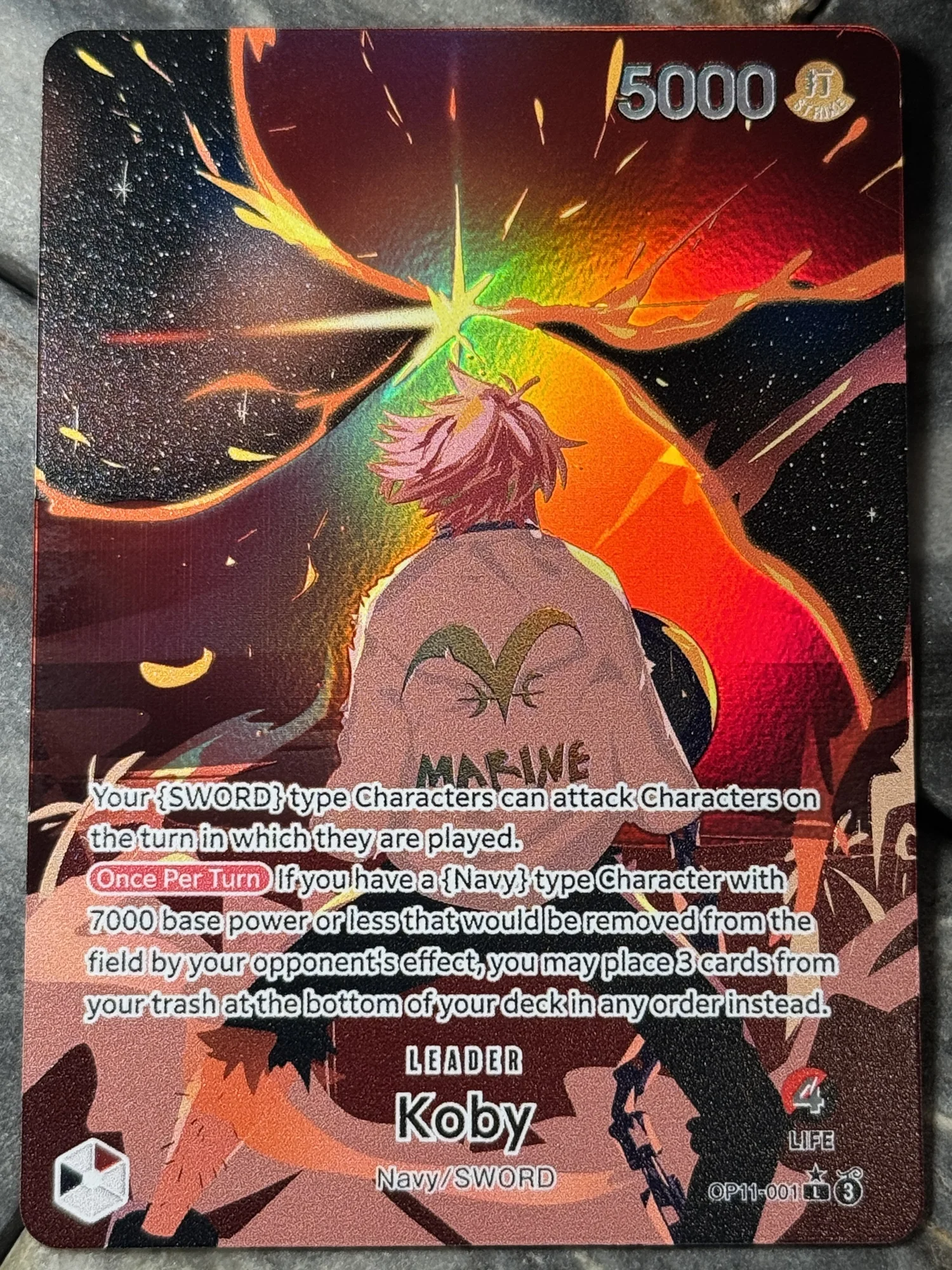 koby deck one piece tcg Trading Card Game A Fist of Divine Speed Secret Rare OP11-119 [Alternate Art] Includes a single common card One Piece OP11 Black-Red Koby