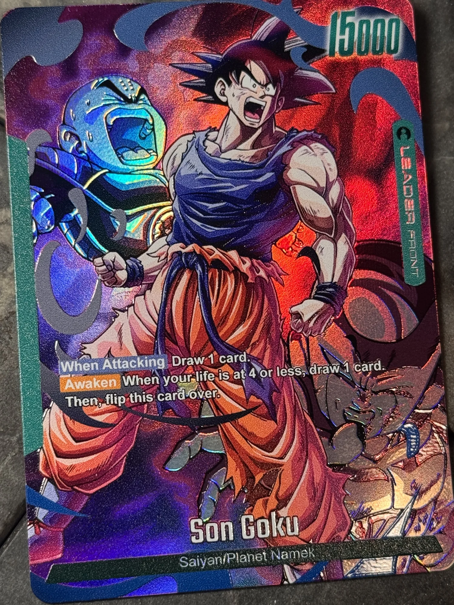 Dragon Ball Fusion world Green Planet Namek Goku Leader card