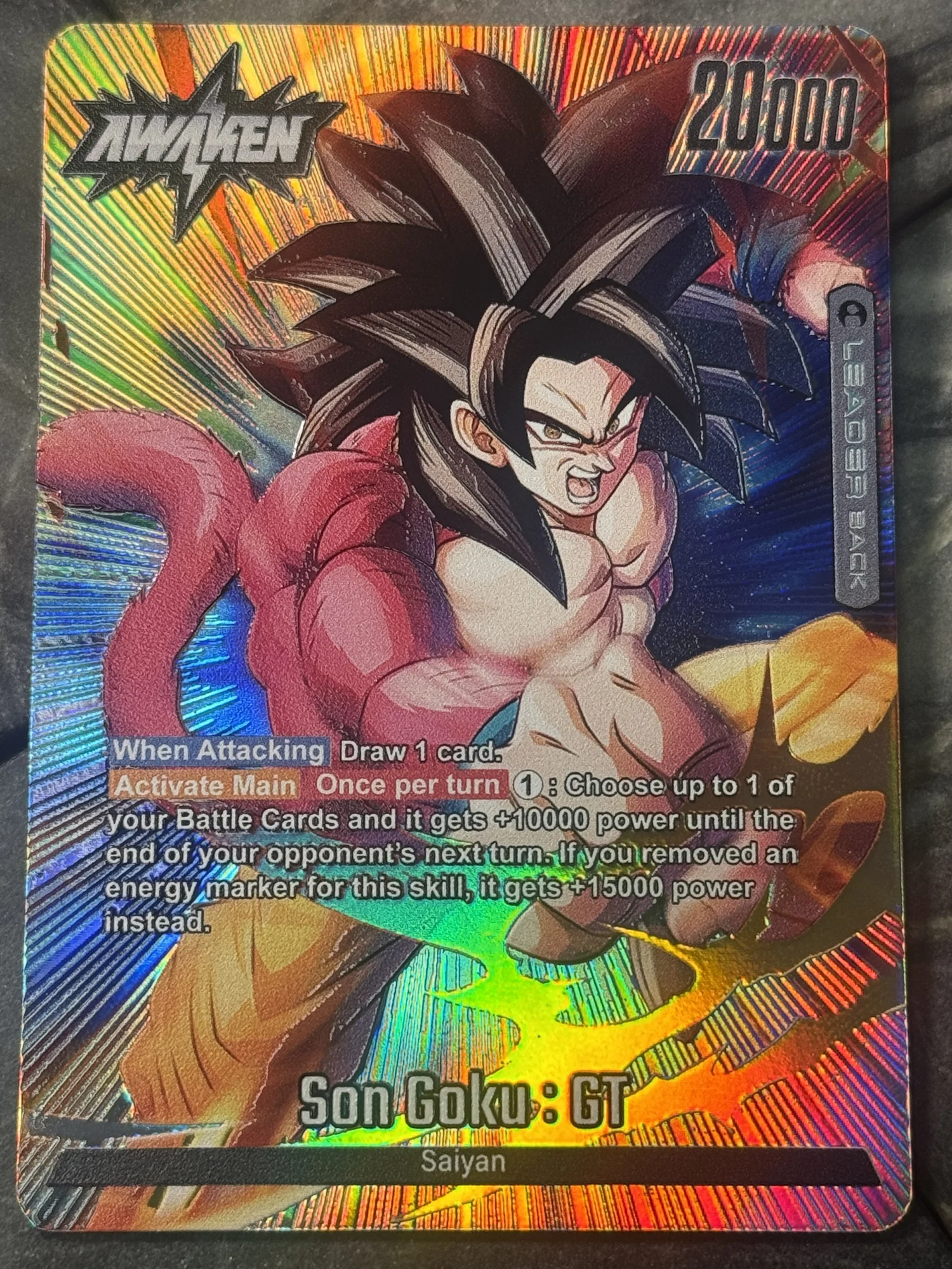 Dragon Ball Fusion world Set 3 Black GT Goku Leader card — DavidsonTCG