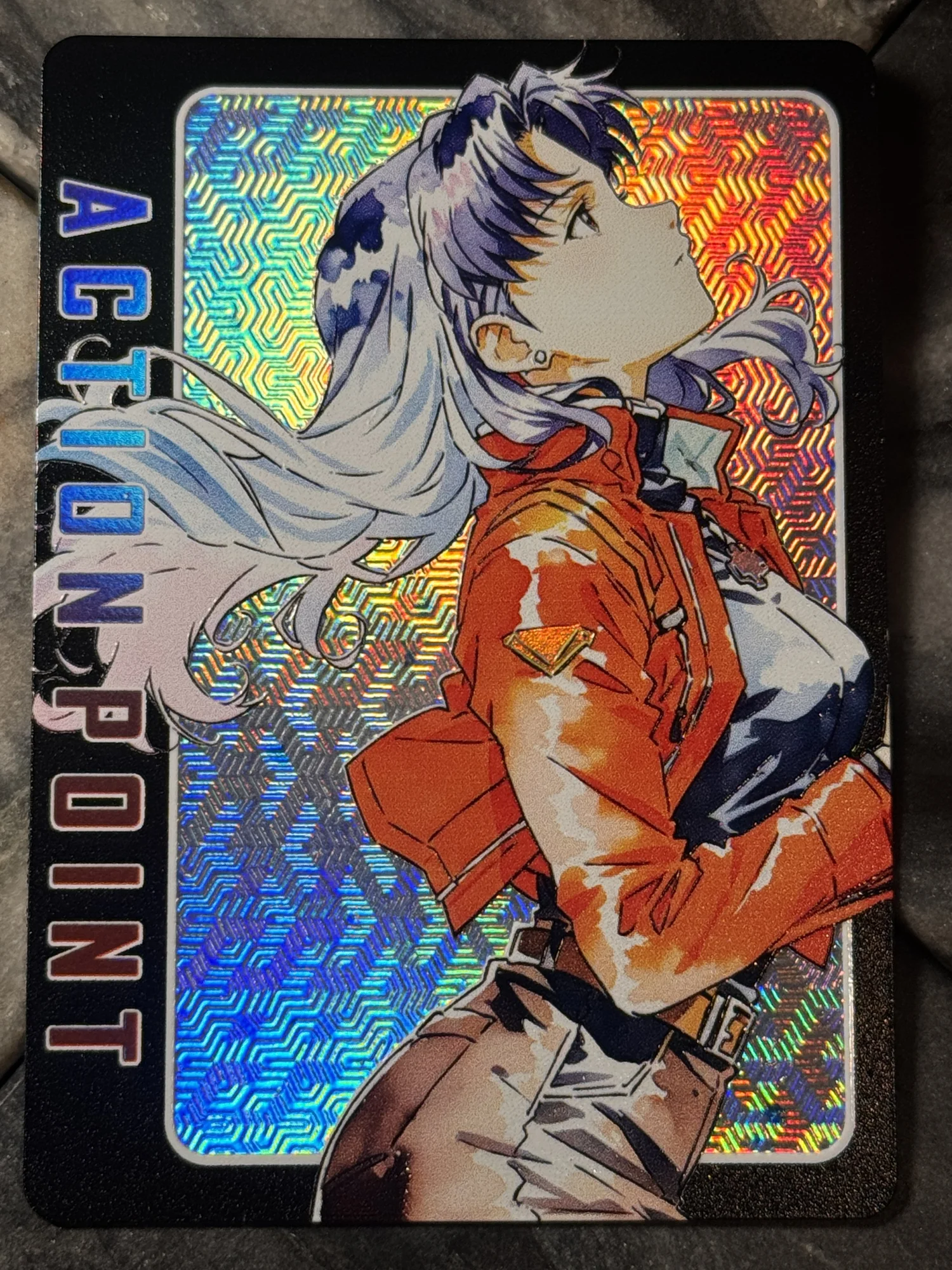 Evangelion Misato Full- Art Textured Holographic Action Point Card