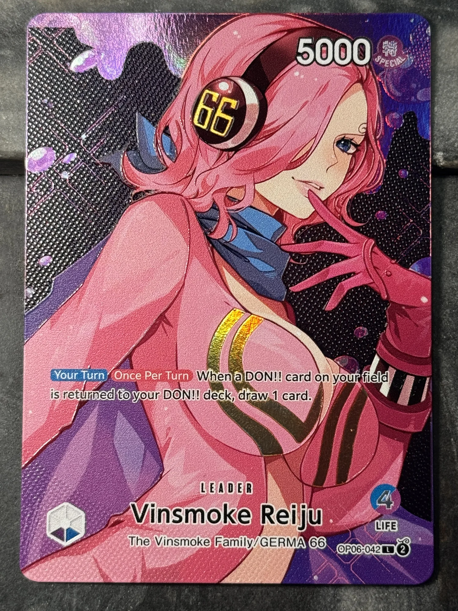 2023 ONE PIECE Vinsmoke レイジュ GEM MT 10 One Piece Wings Of Captain Vinsmoke Reiju OP06-042 Leader