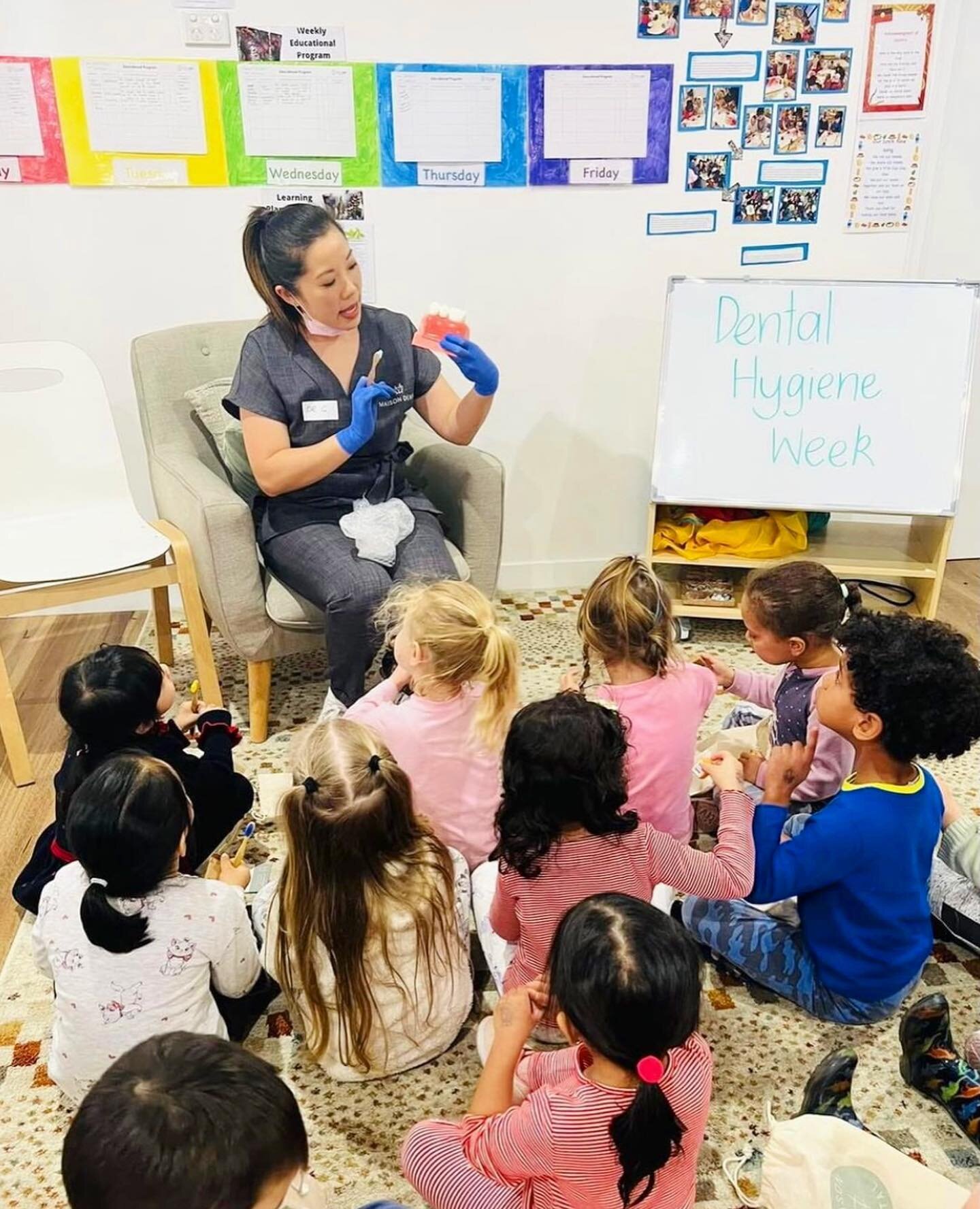 Last week for Dental Health Week, Glaphyra and Dorsa had the pleasure of visiting @littlezaks.huntershill for a short chat with the kids on how to achieve good dental health. (Wish everyone was as enthusiastic about their new toothbrushes as these ch