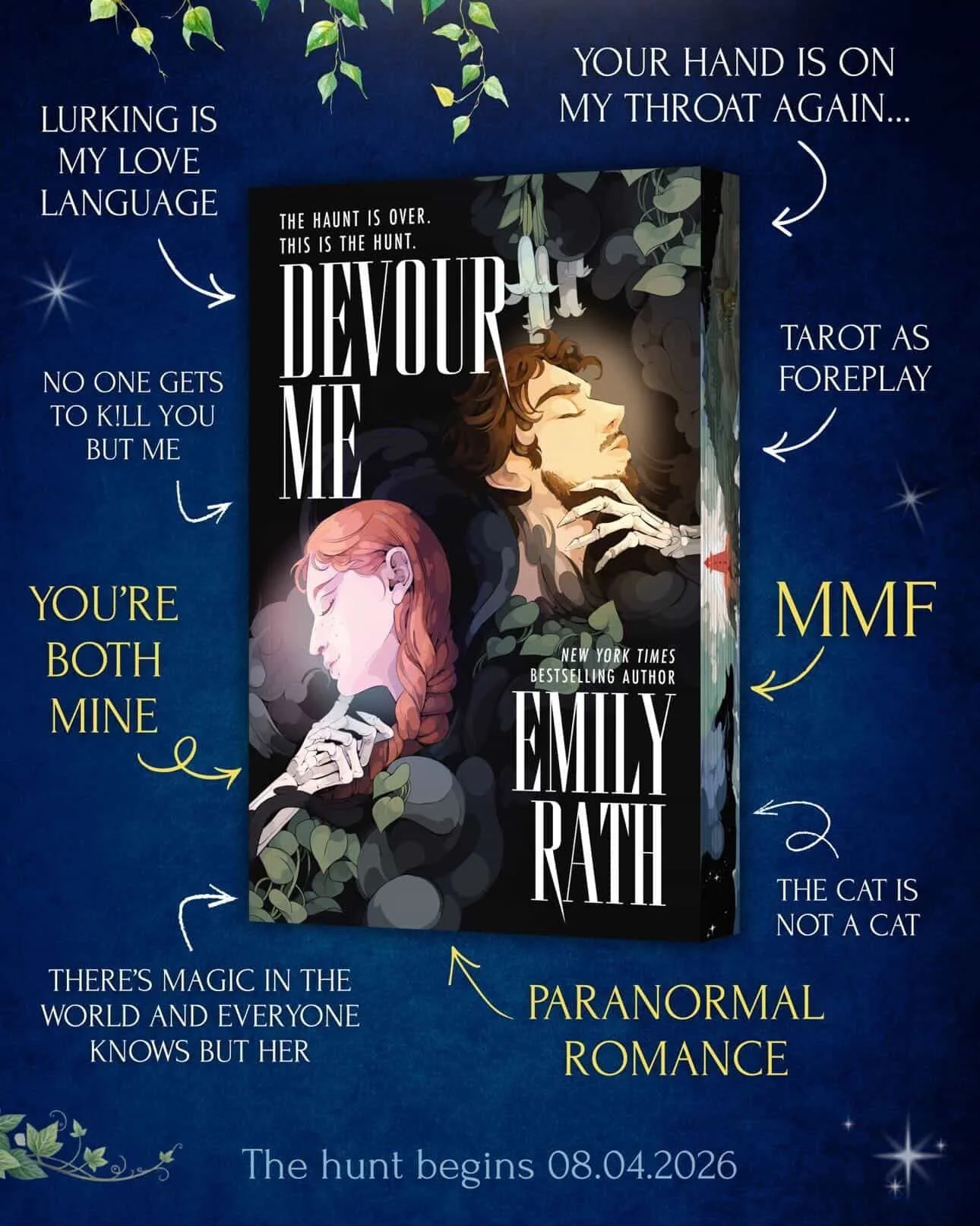 Do you look at tropes before picking up a book?

I don't usually, but it's fun sometimes to get a small tease. Thankfully, @emilyrathauthor is keeping us fed in preparation for the release of 'Devour Me' on August 4th.

Here is a sneak peek at the bo