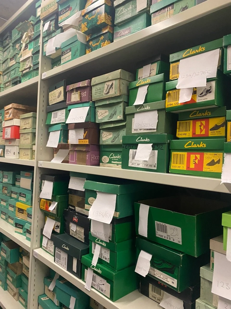 Archived Clarks shoe boxes