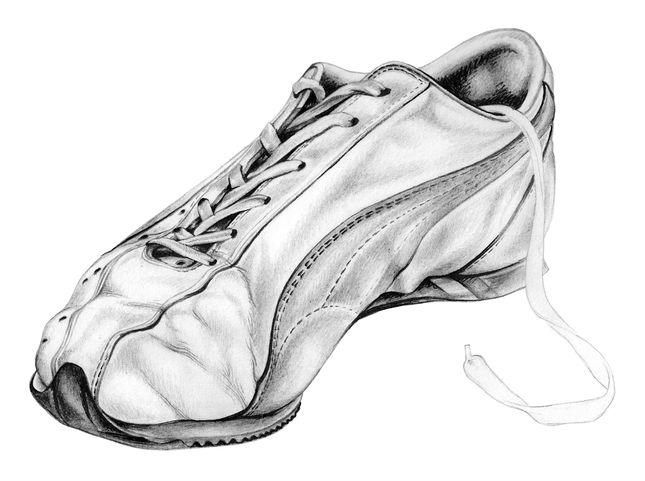Alex's 2002 drawing of her backpacking sneakers