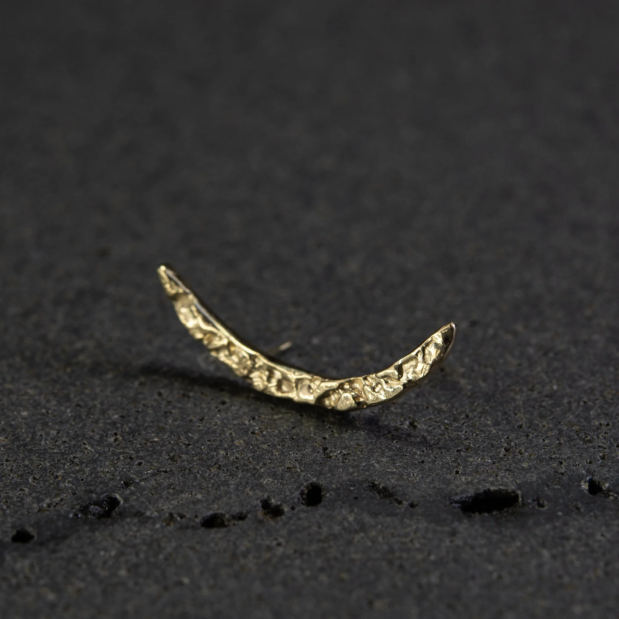 BESPOKE - Helix double piercing in 14kt yellow gold, crafted to fit our client's ear.