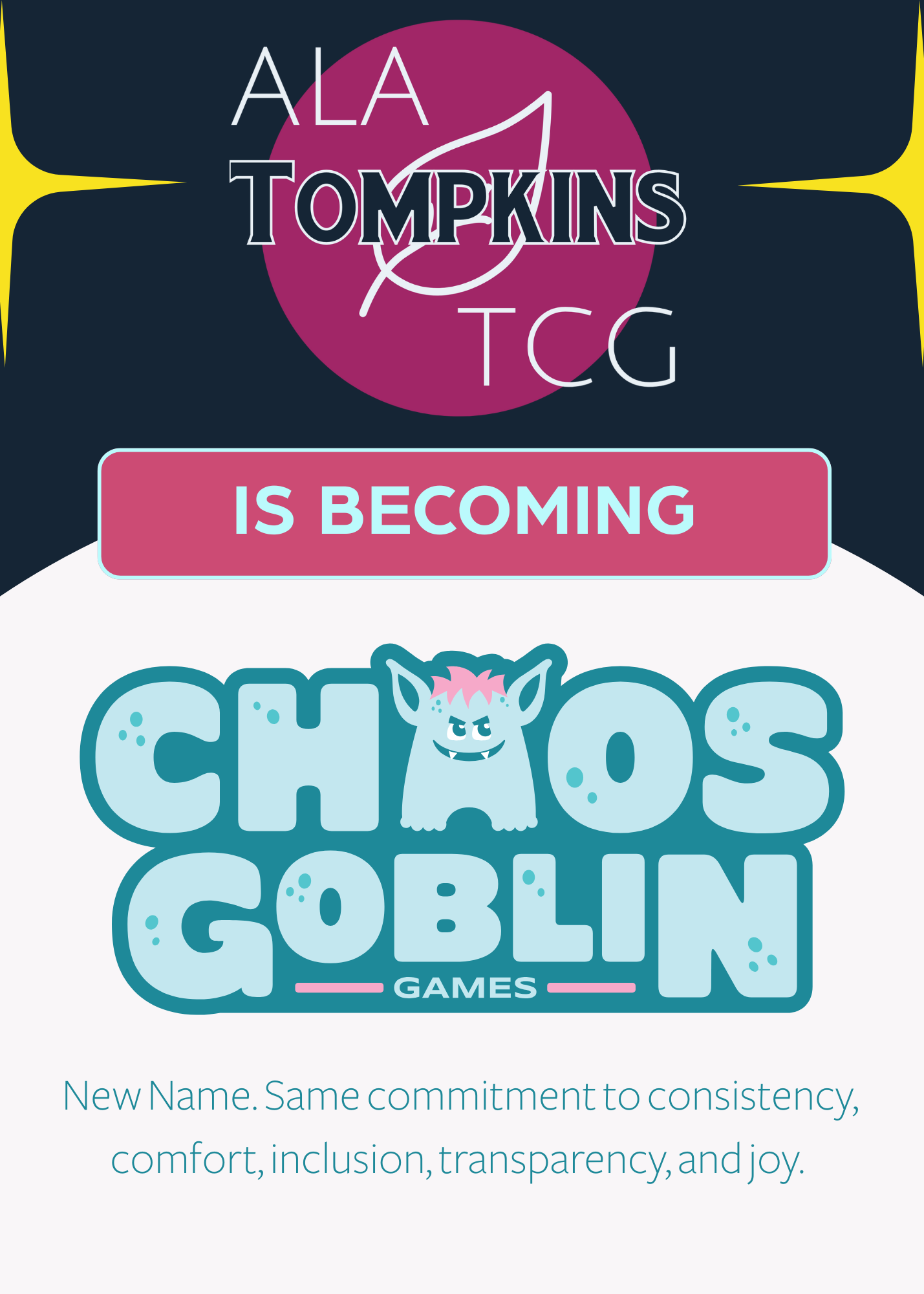 ala Tompkins TCG is becoming Chaos Goblin Games