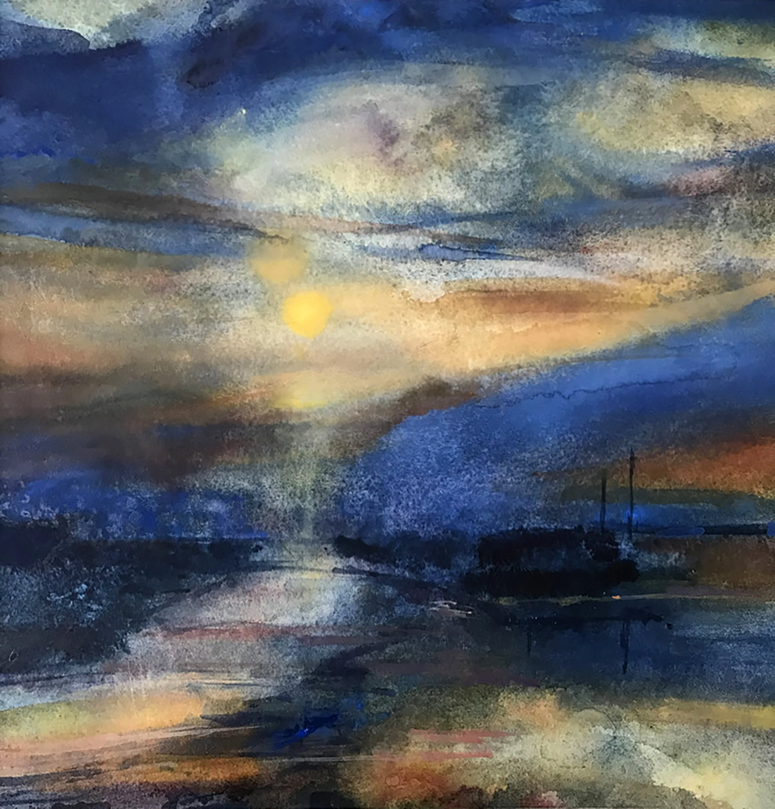 Last Rays Of Sunshine, Watercolour